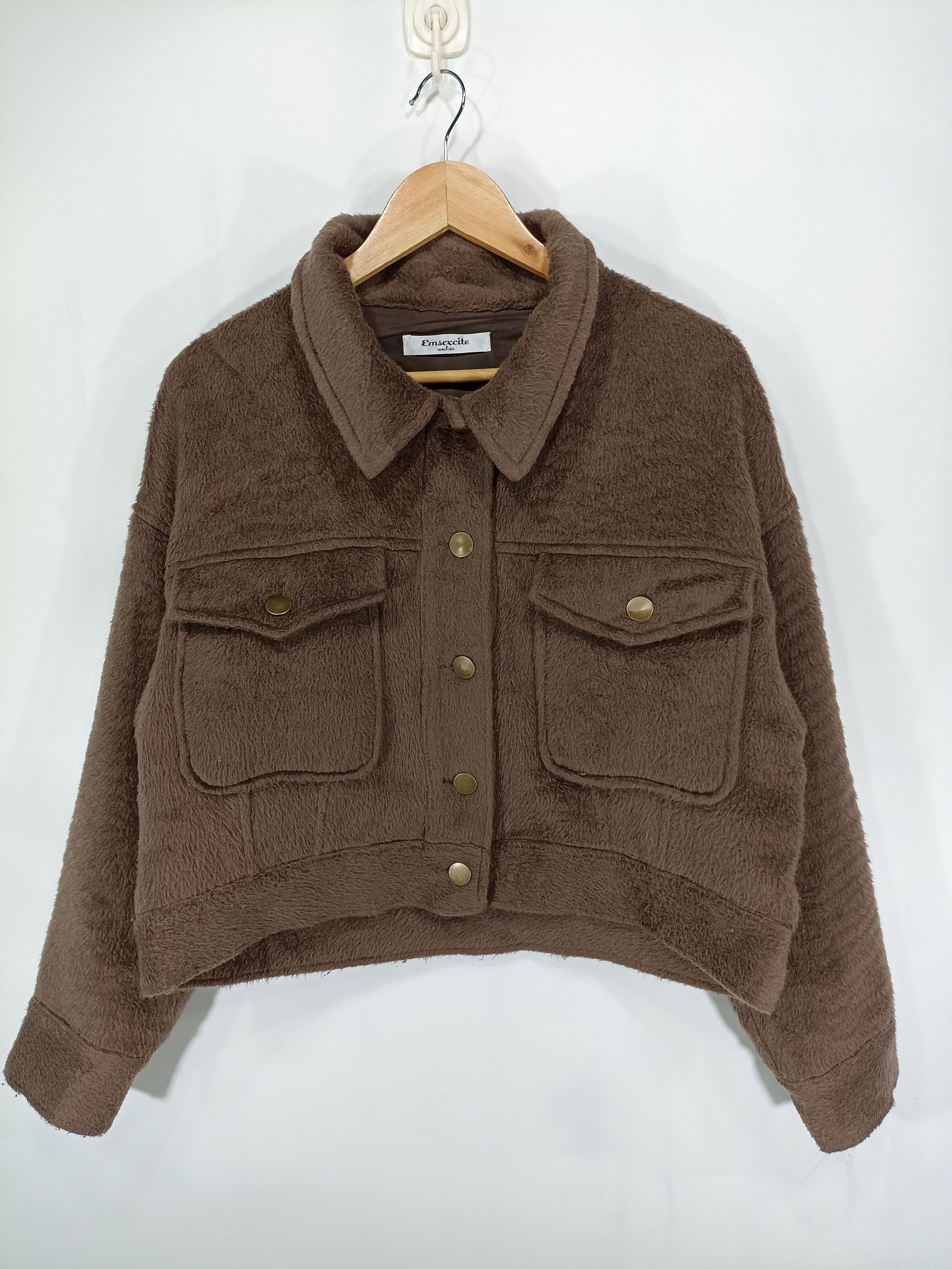 Japanese Brand × Vintage Japanese Emsexcite Croped Hair Fleece Jacket Size US M / EU 48-50 / 2 - 1 Thumbnail