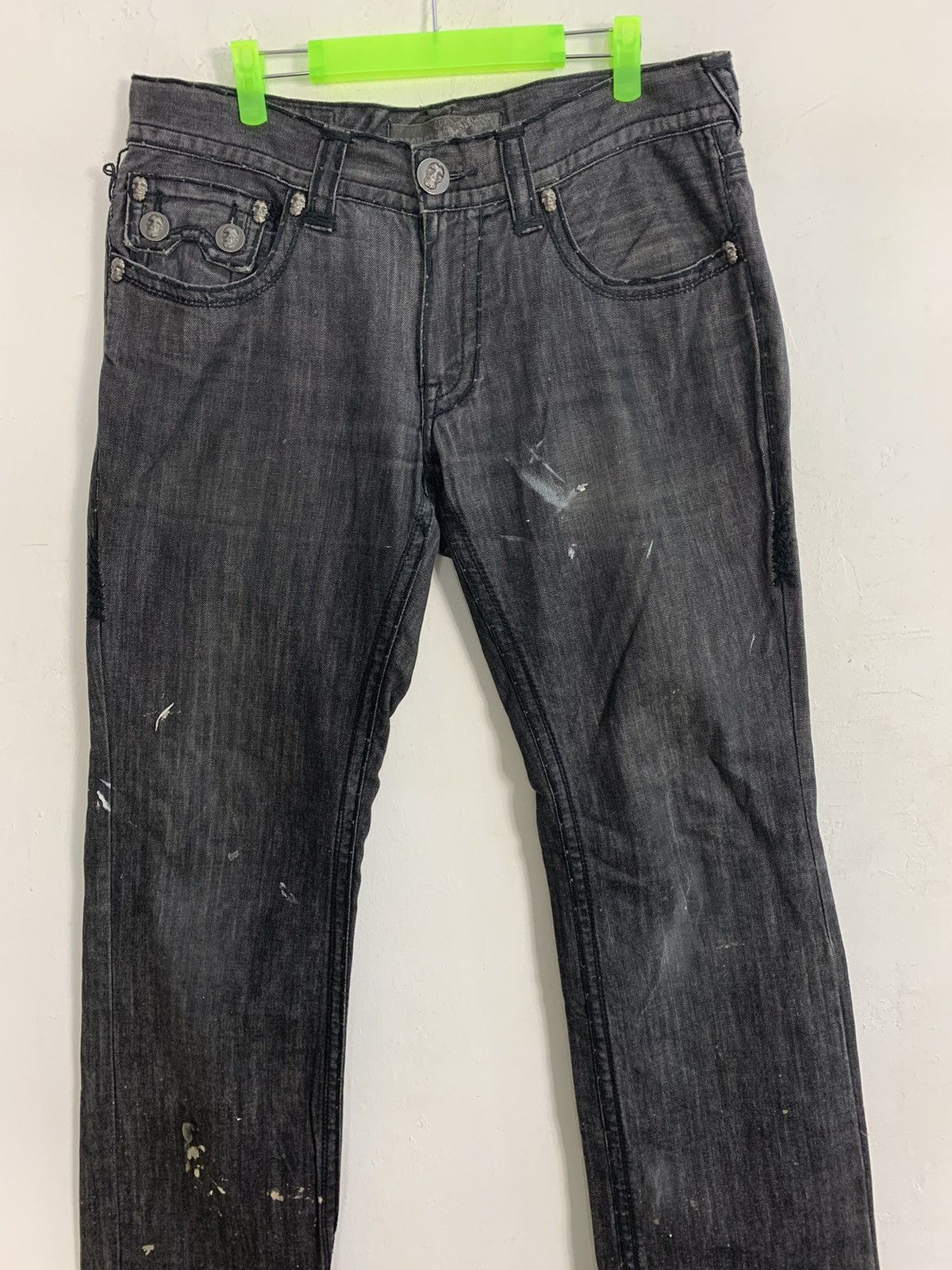 Japanese Brand Rare Laguna Beach Jean Co Distressed Black Denim Skull Logo Size US 36 / EU 52 - 3 Thumbnail