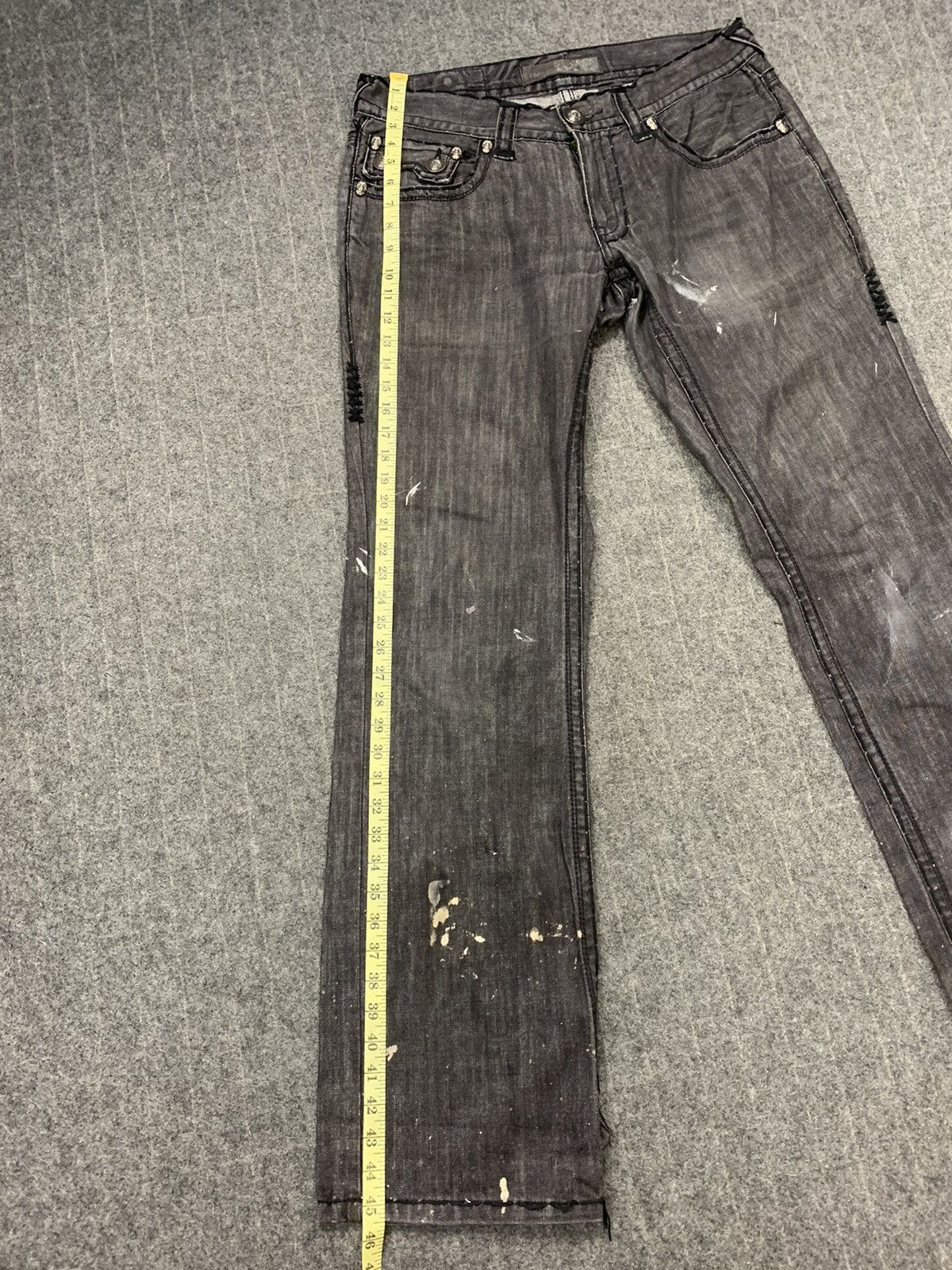 Japanese Brand Rare Laguna Beach Jean Co Distressed Black Denim Skull Logo Size US 36 / EU 52 - 10 Thumbnail