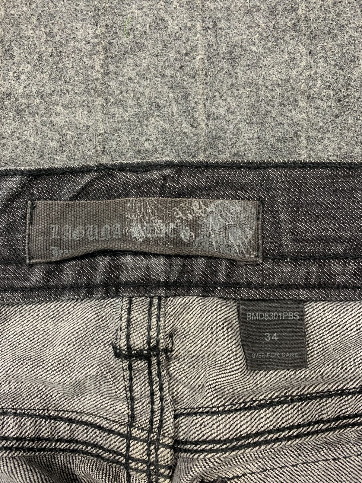 Japanese Brand Rare Laguna Beach Jean Co Distressed Black Denim Skull Logo Size US 36 / EU 52 - 7 Thumbnail