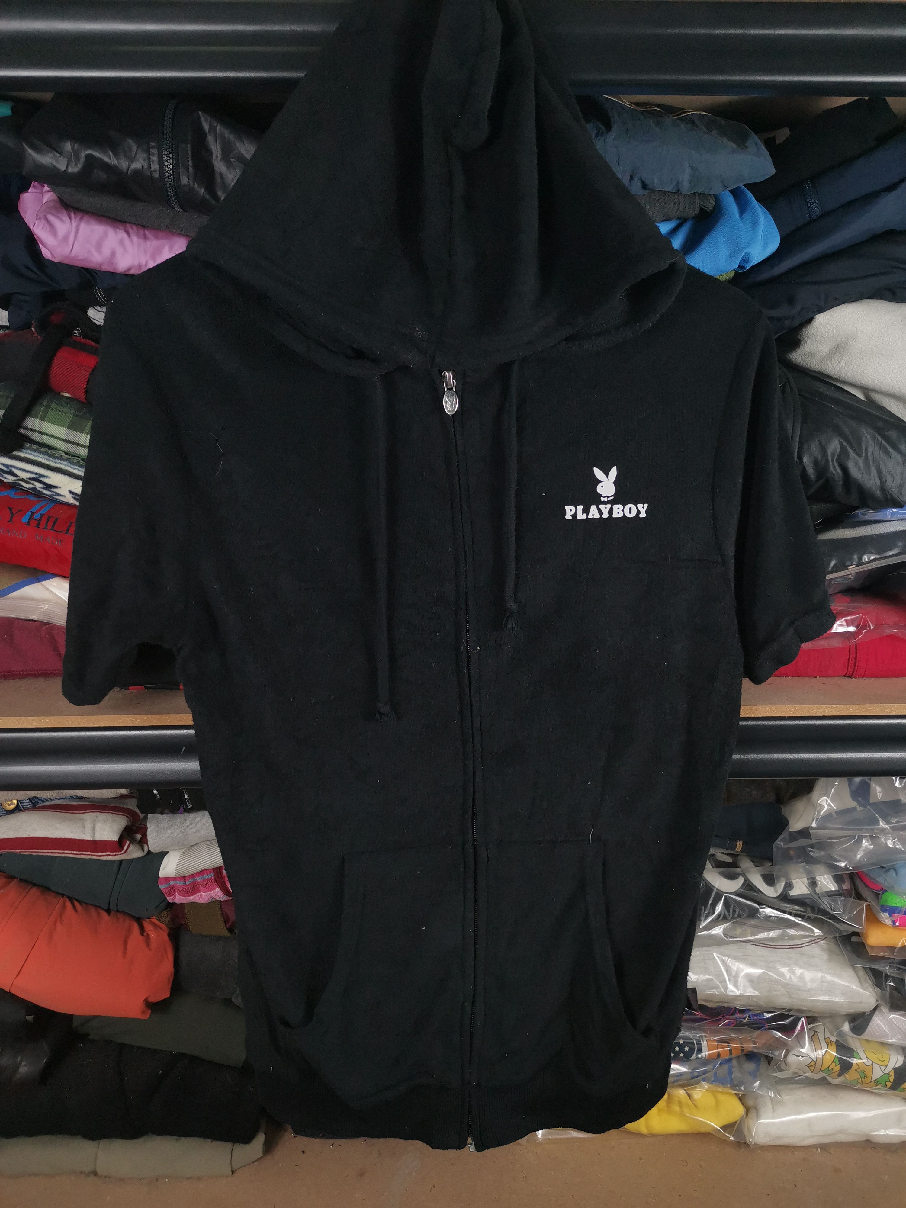 Playboy × Vintage Vintage Playboy Big Logo Velvet Hoodie Short Sleeve Size US M / EU 48-50 / 2 - 3 Thumbnail