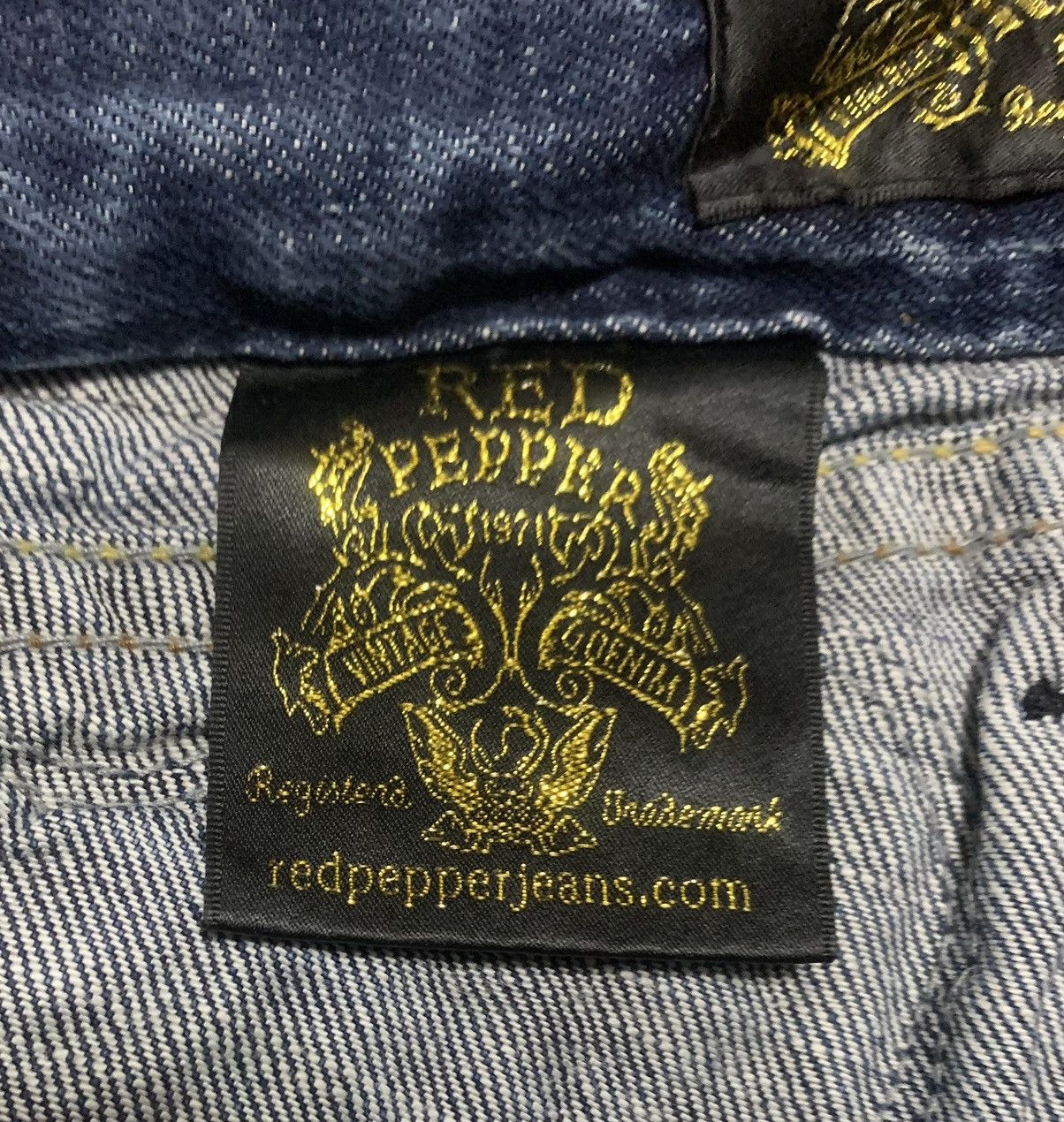 If Six Was Nine Vintage Red Repper Flare Bootcut Bell Bottom Blue Jeans Size 29" - 8 Thumbnail