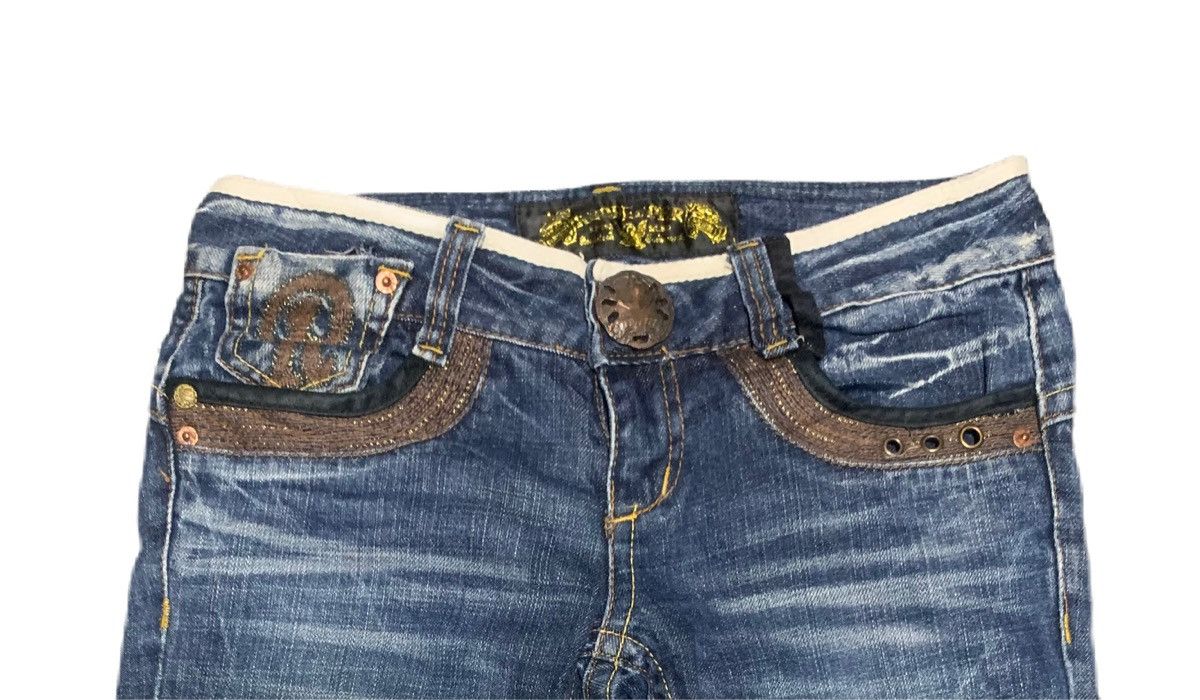 If Six Was Nine Vintage Red Repper Flare Bootcut Bell Bottom Blue Jeans Size 29" - 4 Thumbnail