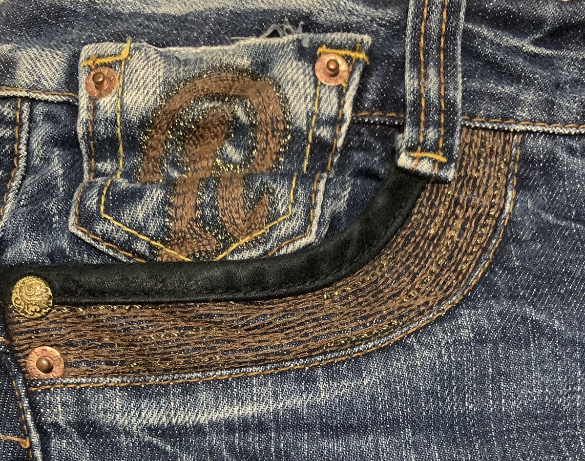 If Six Was Nine Vintage Red Repper Flare Bootcut Bell Bottom Blue Jeans Size 29" - 5 Thumbnail