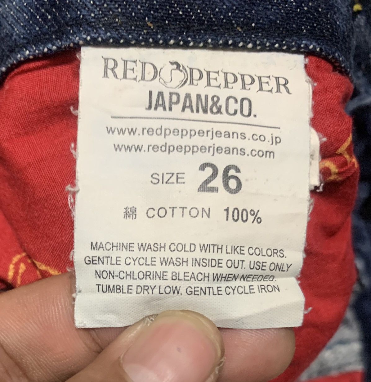 If Six Was Nine Vintage Red Repper Flare Bootcut Bell Bottom Blue Jeans Size 29" - 9 Thumbnail