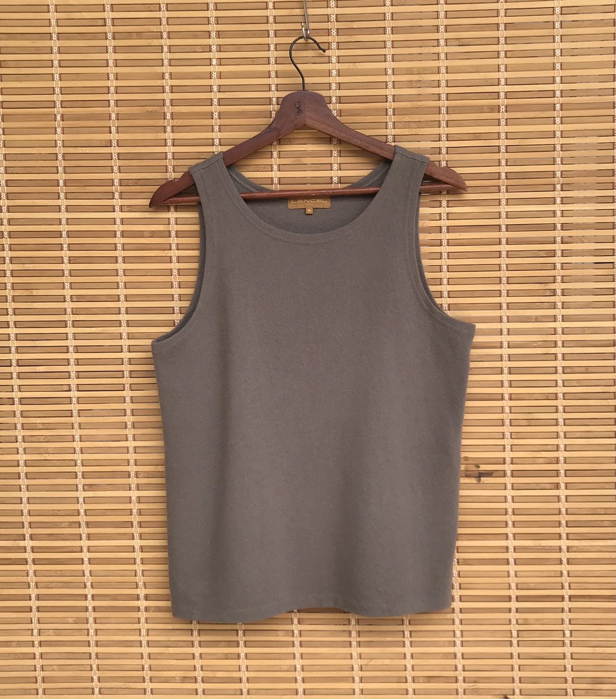 image of Cashmere Wool x Lancel Vintage Lancel Top Sleeveless Wool Medium in Brown, Men's