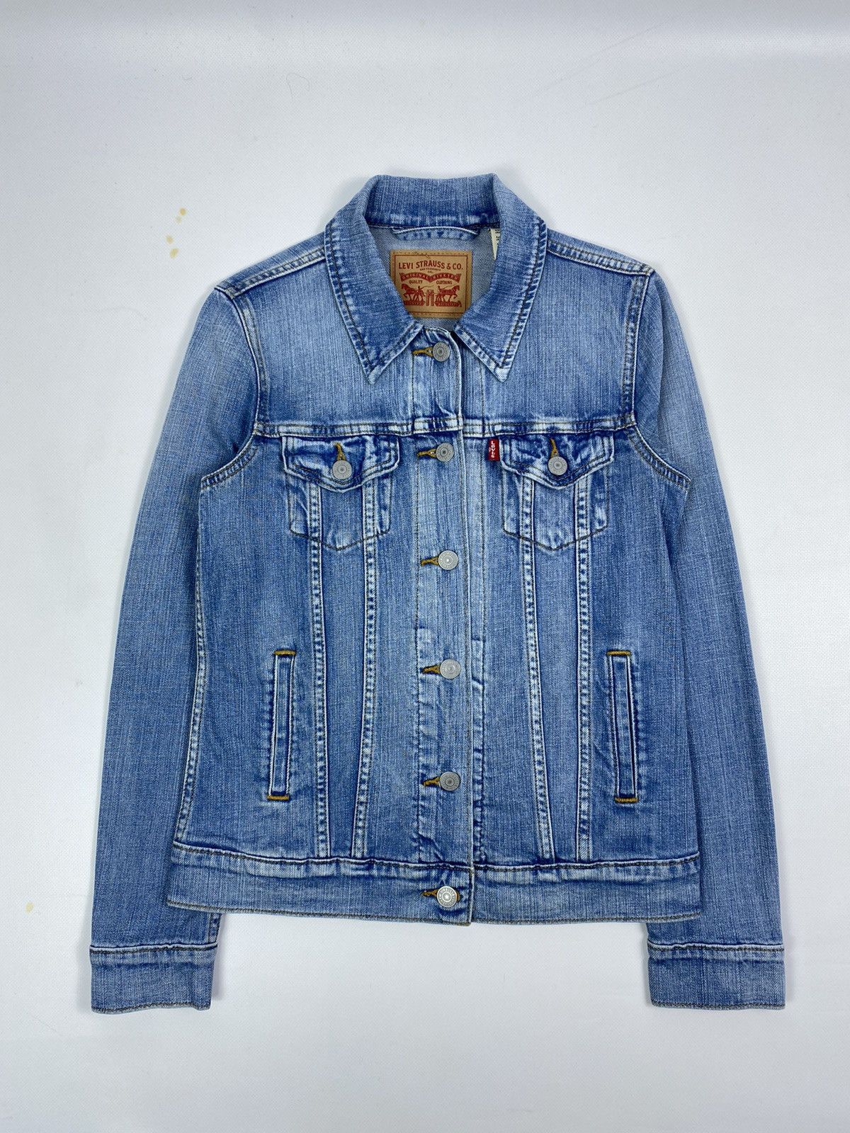 Levi's 🔥LASTDROP🔥 Washed Light Denim Trucker Jeans Jacket Size XS / US 0-2 / IT 36-38 - 8 Thumbnail