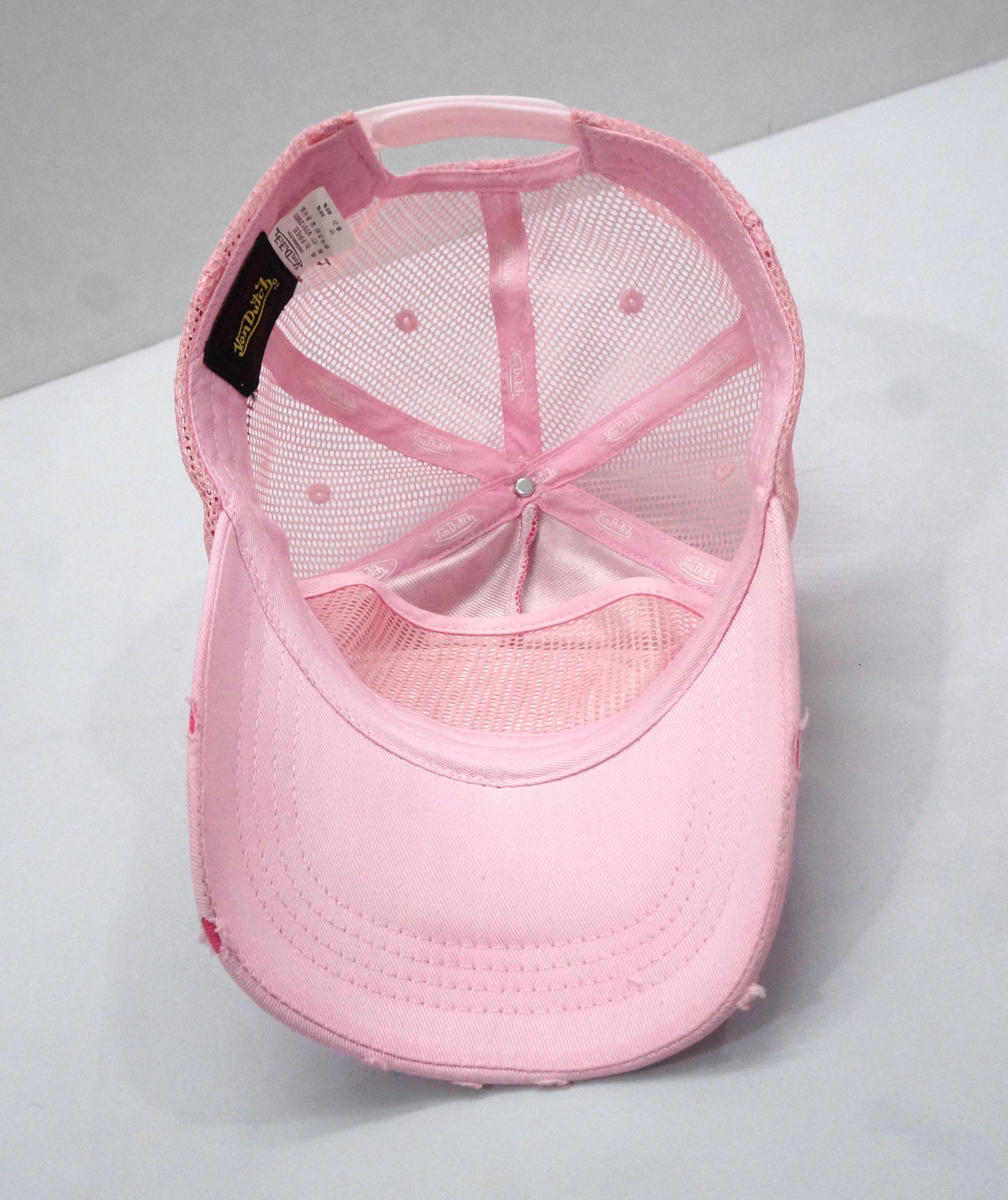 Von Dutch VON DUTCH Distressed Pink Trucker Cap Size ONE SIZE - 10 Thumbnail
