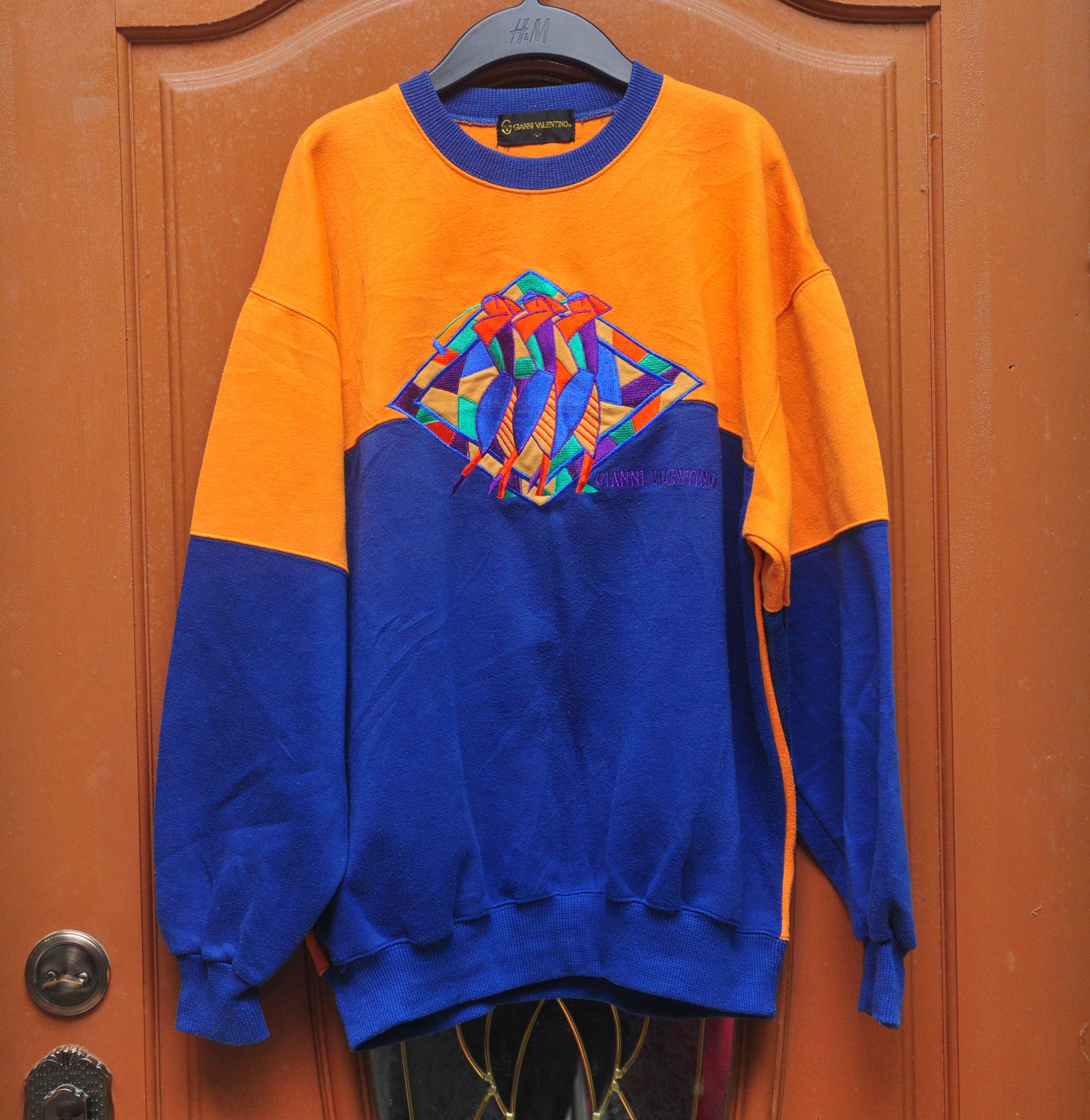 Japanese Brand × Valentino × Vintage Gianni Valentino Multicolour Sweetshirt Travis Scott Style Size US L / EU 52-54 / 3 - 4 Thumbnail