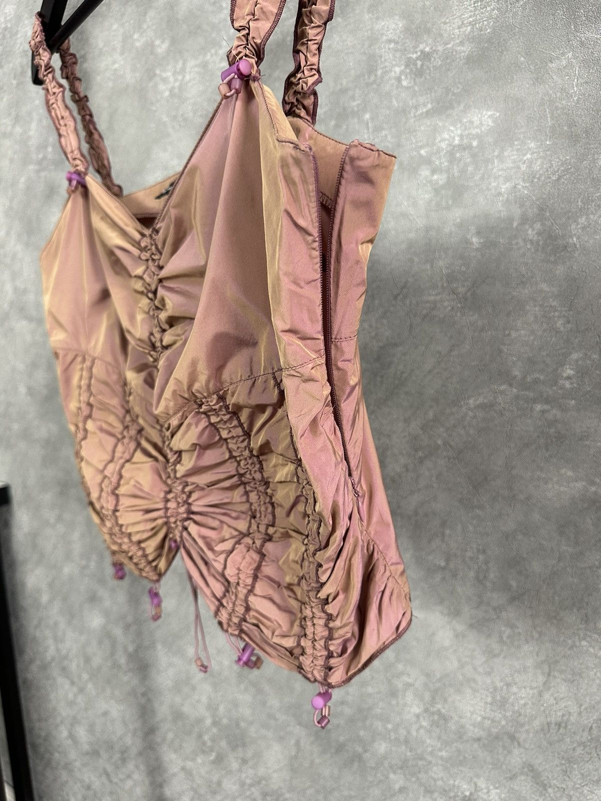 Japanese Brand × Vintage Vintage Nylon Peach Adjustable Tank-Top Size M / US 6-8 / IT 42-44 - 5 Thumbnail
