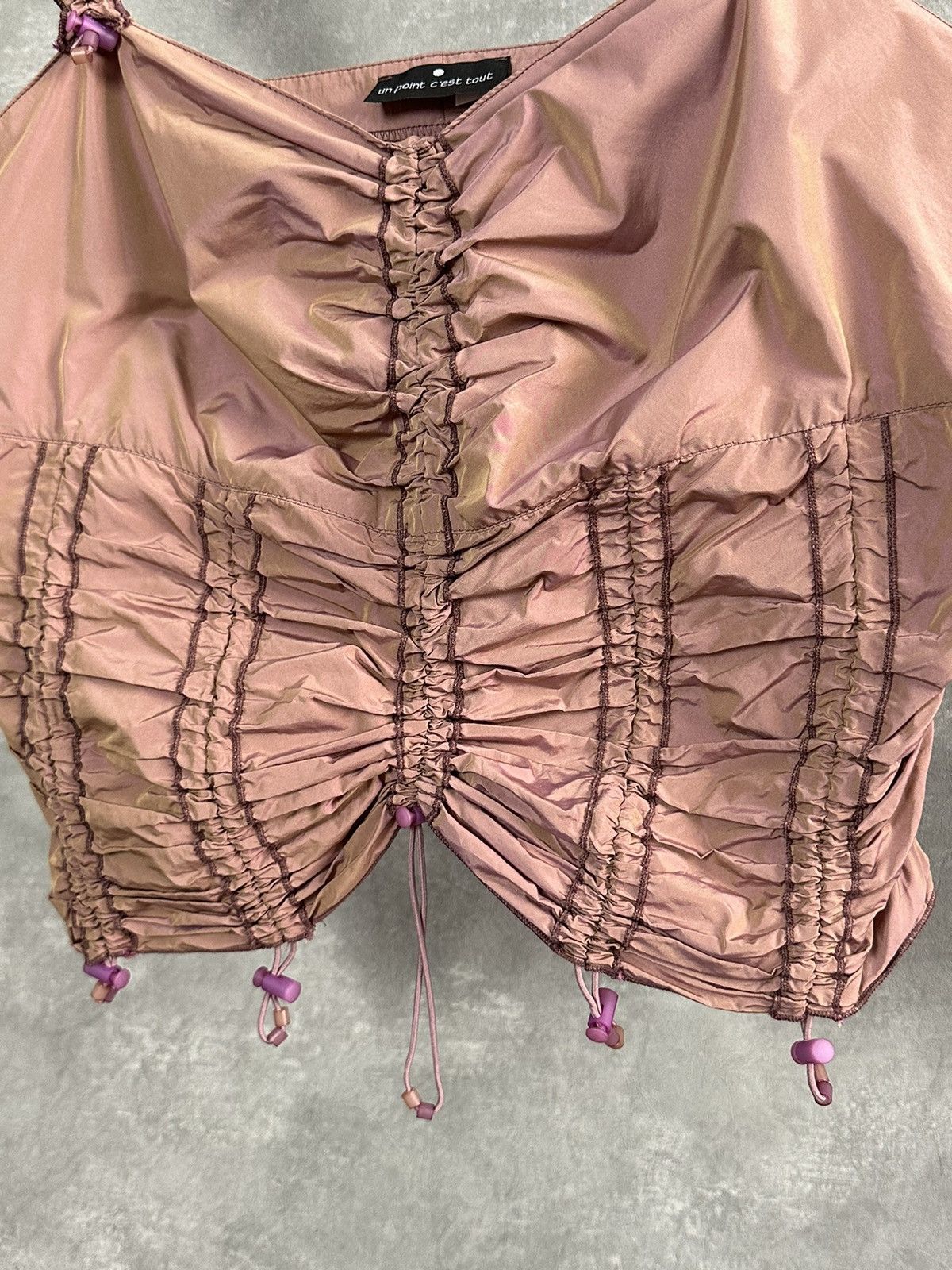 Japanese Brand × Vintage Vintage Nylon Peach Adjustable Tank-Top Size M / US 6-8 / IT 42-44 - 2 Thumbnail