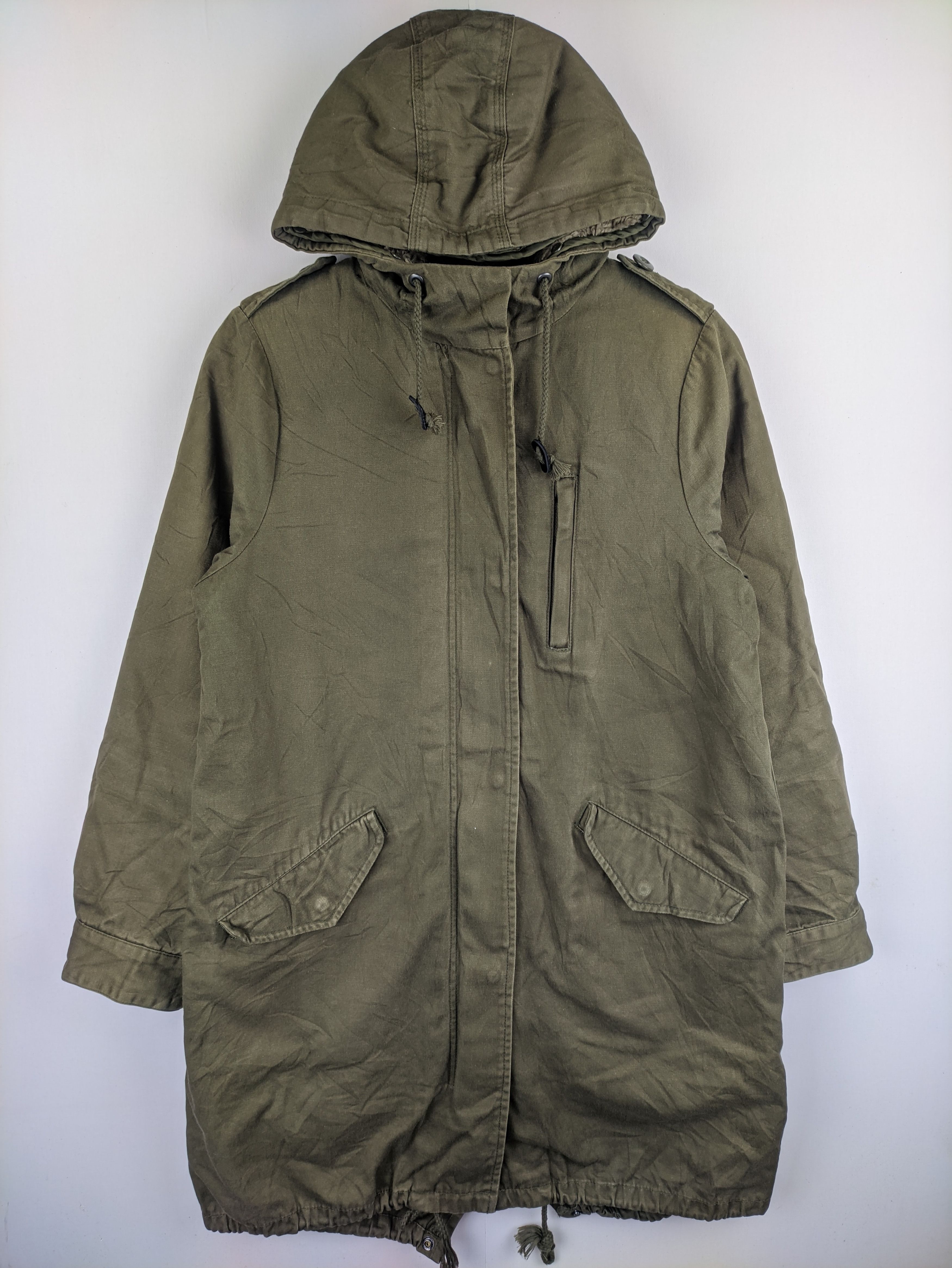 image of Military Stealsfish Tail Parka Sherpa Inner By Lowrys Farm in Olive Green, Men's (Size Small)