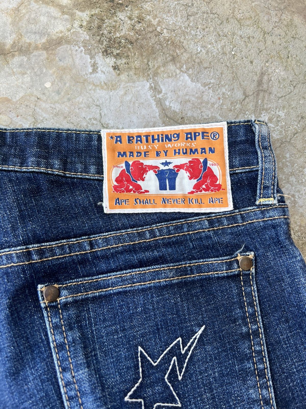 Bape Bape A Bathing Ape Embroidered Logo Denim Size 29" - 10 Thumbnail