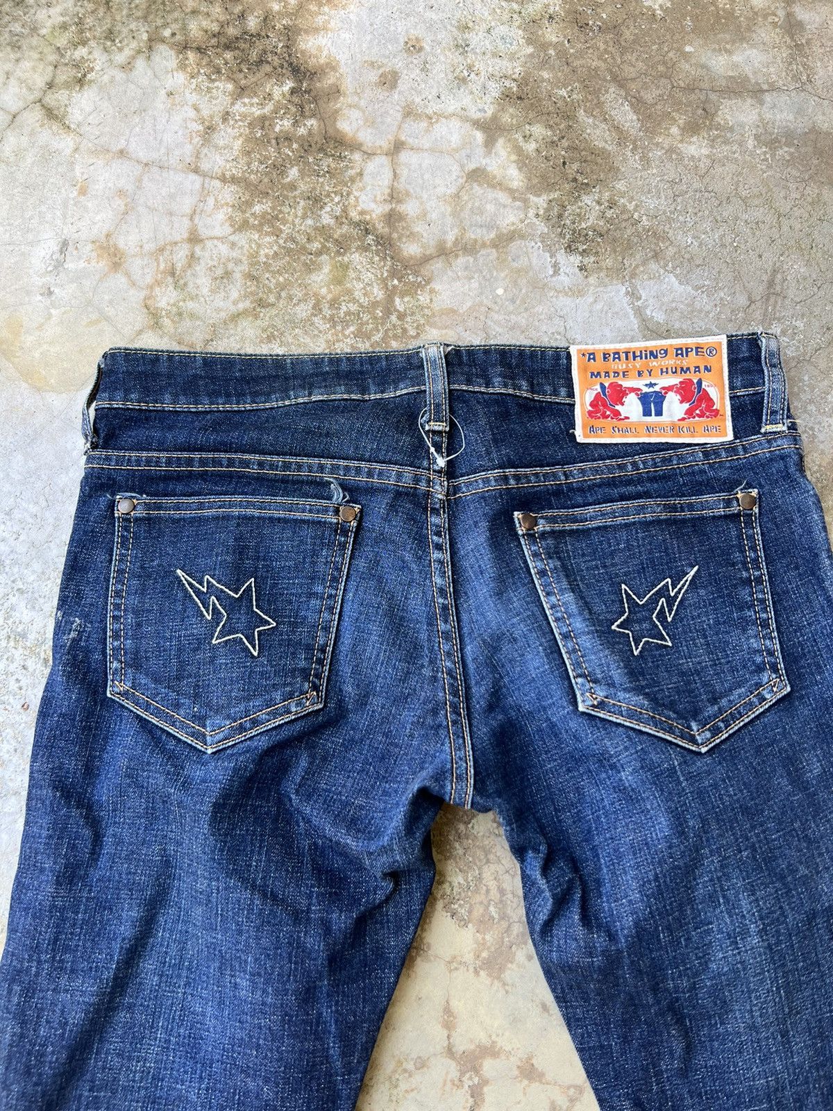 Bape Bape A Bathing Ape Embroidered Logo Denim Size 29" - 9 Thumbnail