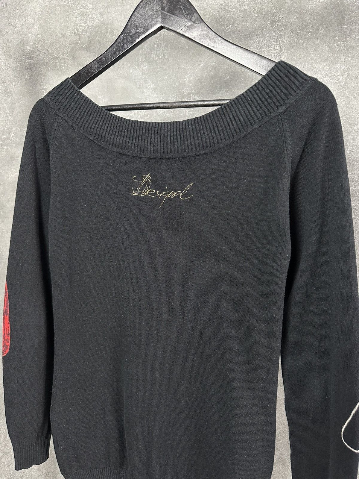 Desigual × Vintage Desigual Black Cotton Printed Sweater Size M / US 6-8 / IT 42-44 - 6 Thumbnail