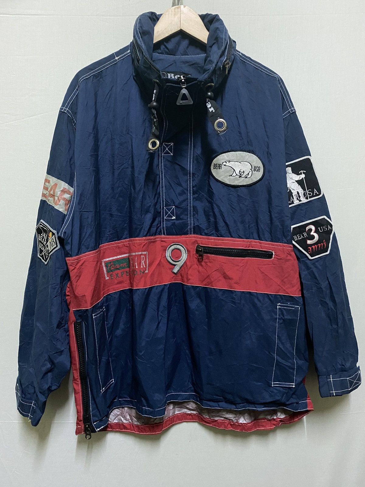 Vintage Bear Pullover Patches Jacket