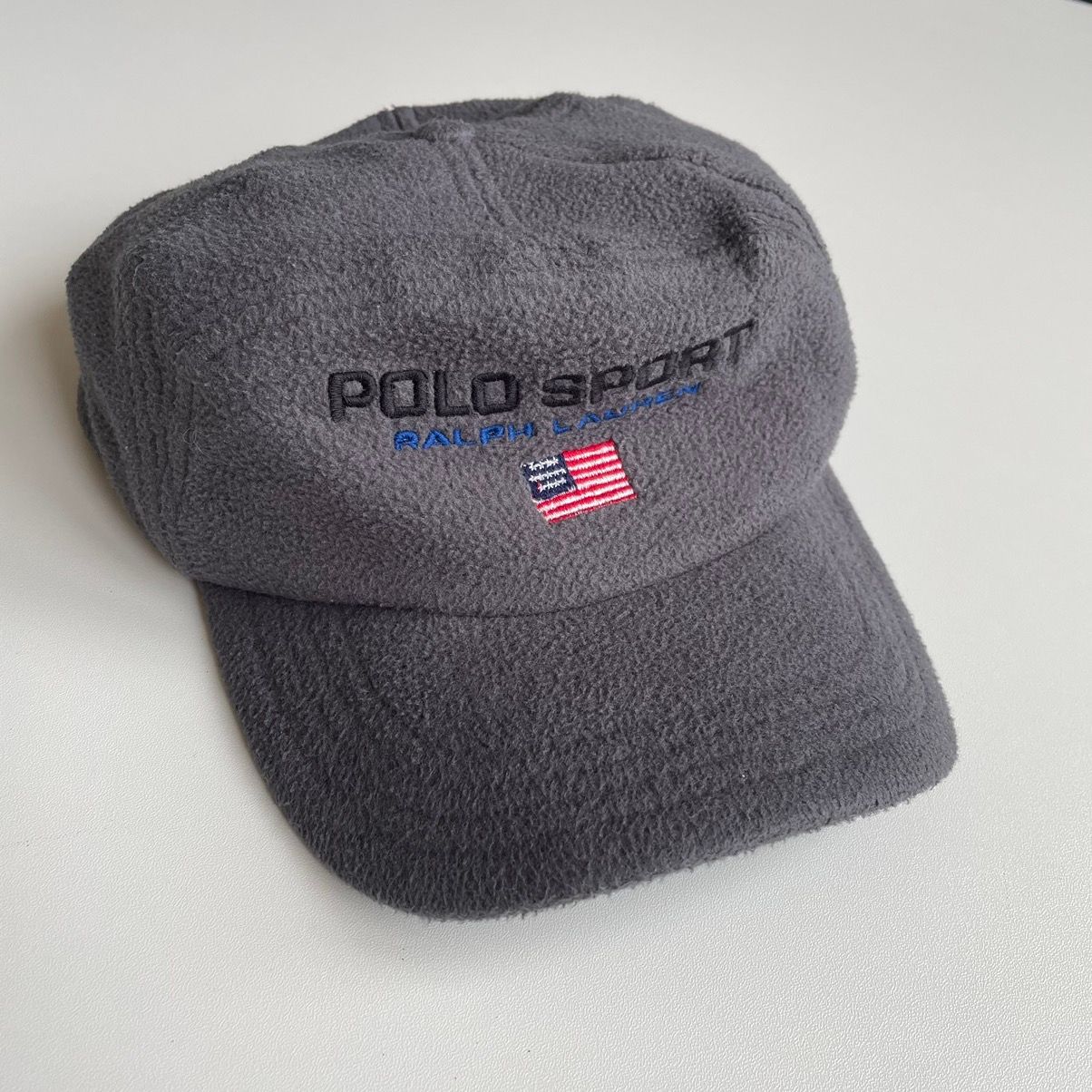Pre-owned Polo Ralph Lauren X Vintage 90's Polo Sport Fleece Fitted Hat Made In Usa In Grey