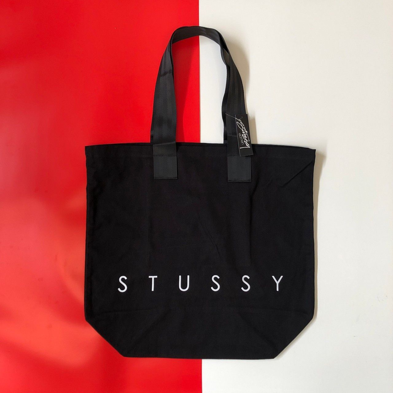 image of Stussy Canvas Totebag in Black, Men's