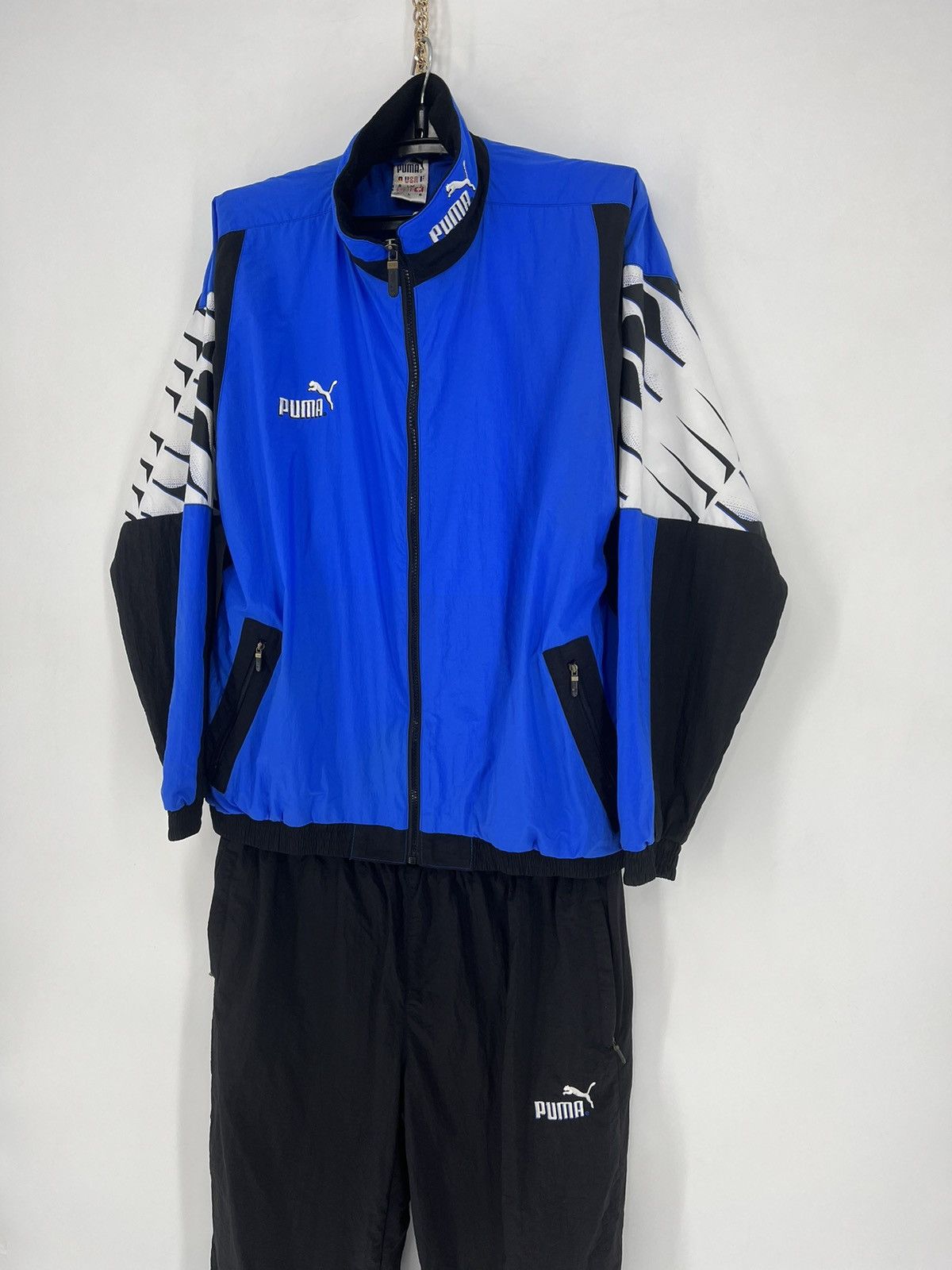 Puma × Vintage 90s Vintage Puma Sport Track Suit Sweatshirt + Pants Size US L / EU 52-54 / 3 - 3 Thumbnail
