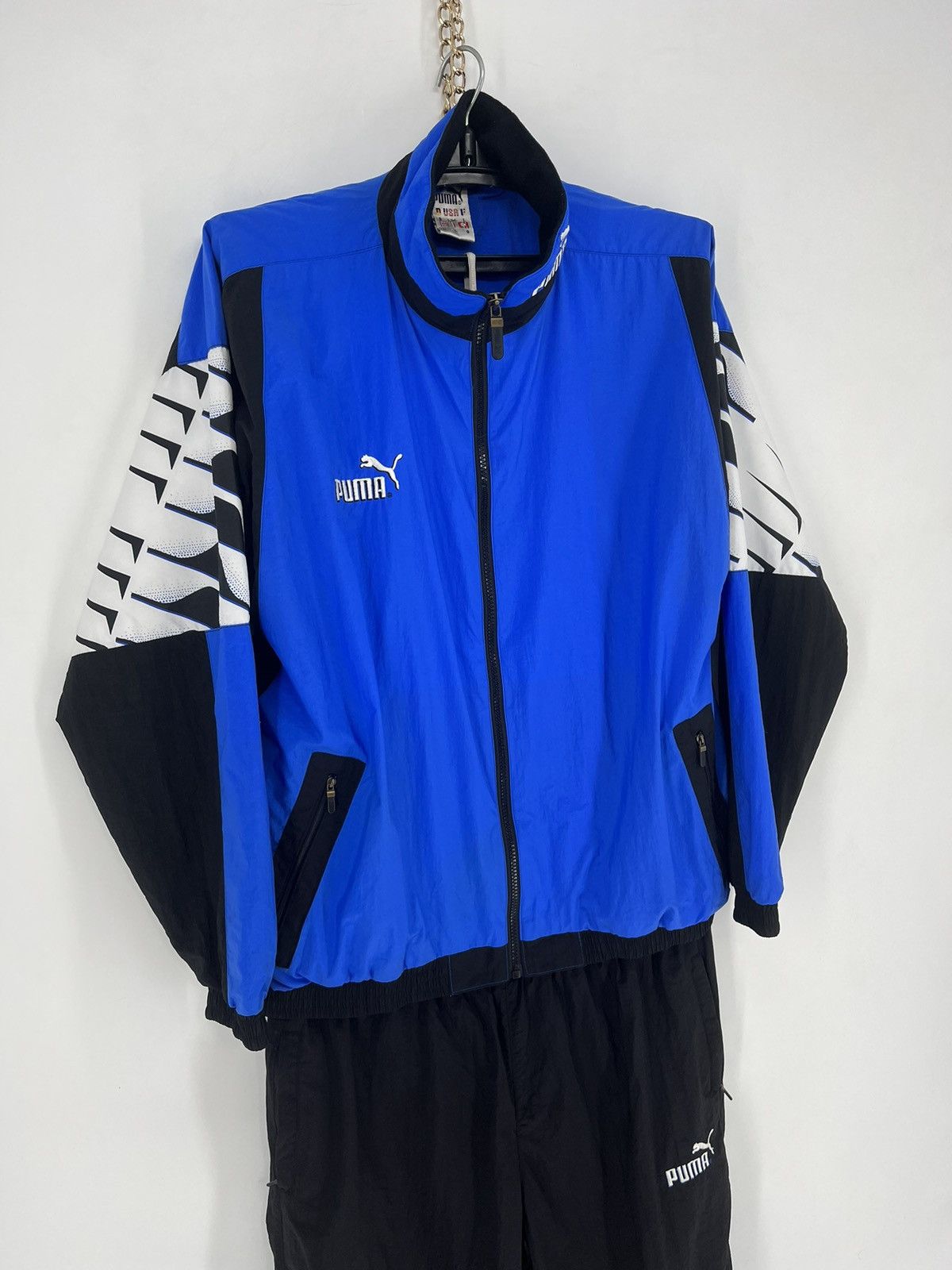 Puma × Vintage 90s Vintage Puma Sport Track Suit Sweatshirt + Pants Size US L / EU 52-54 / 3 - 5 Thumbnail
