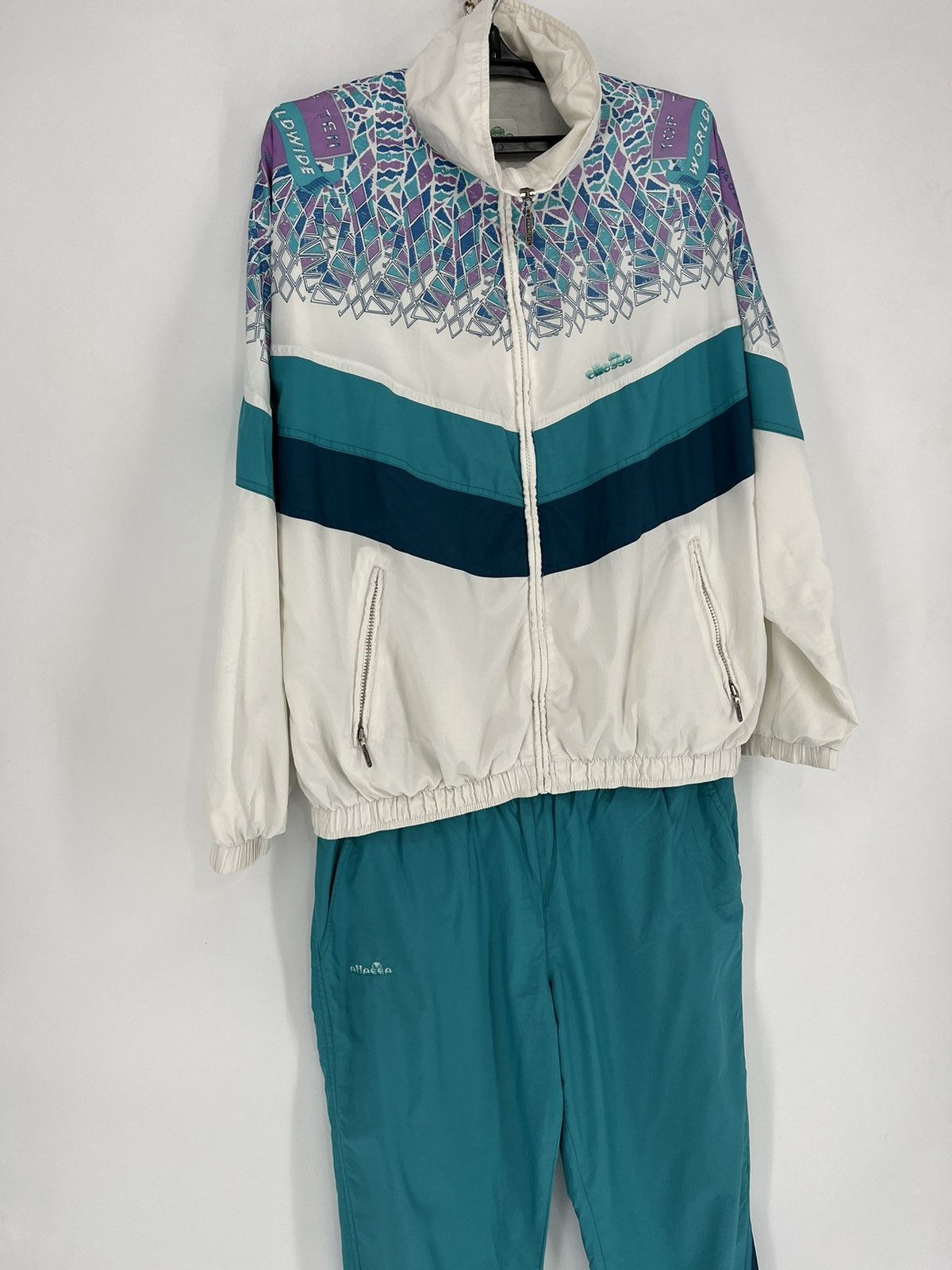 Ellesse × Vintage 90s Vintage ellesse Sport Track Suit Sweatshirt + Pants Size US M / EU 48-50 / 2 - 2 Thumbnail