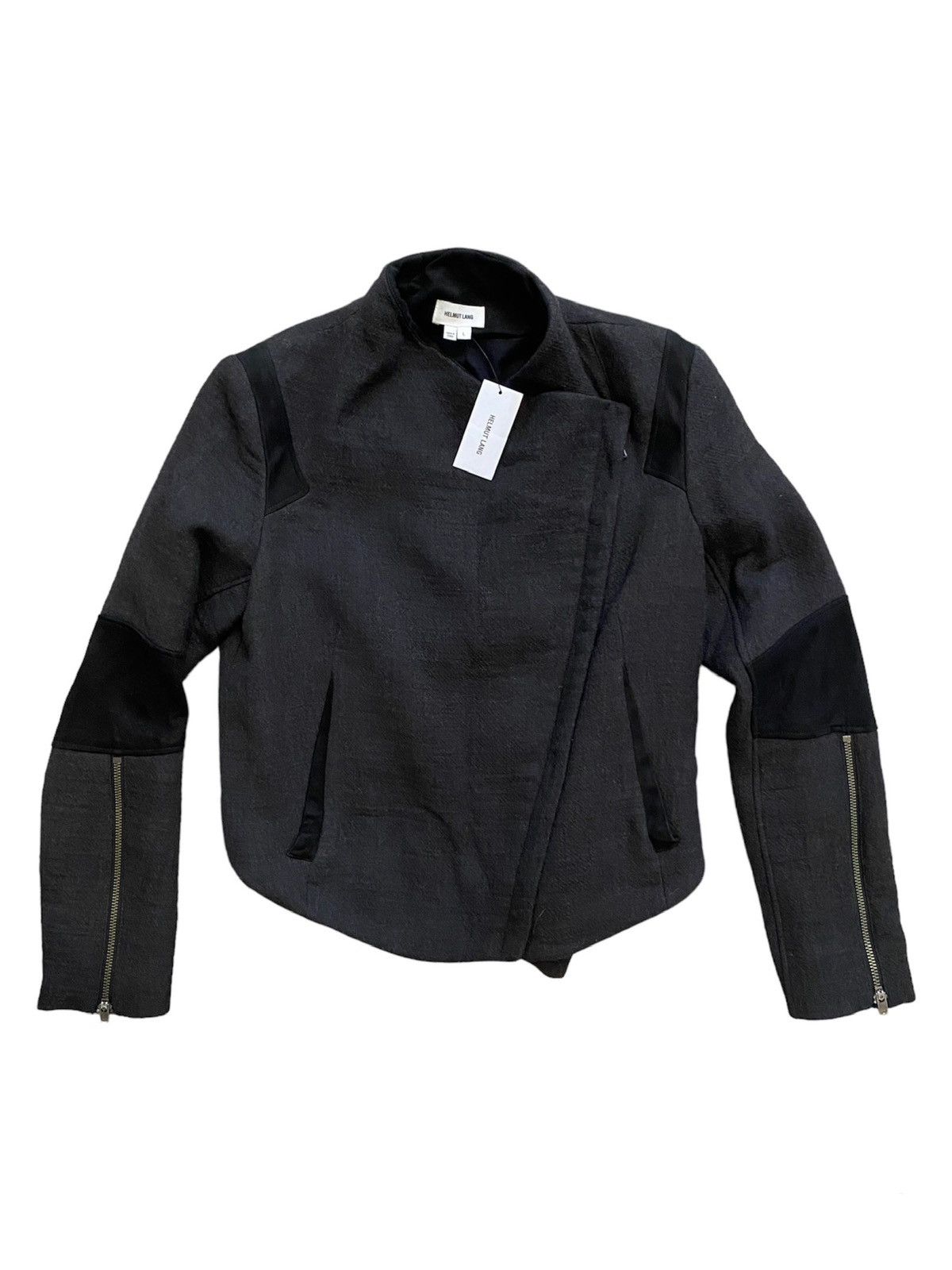 ジャケット・アウター HELMUT LANG asymmetry wool jacket Wool Helmut Lang Asymmetrical Jacket Helmut Lang Asymmetric Black