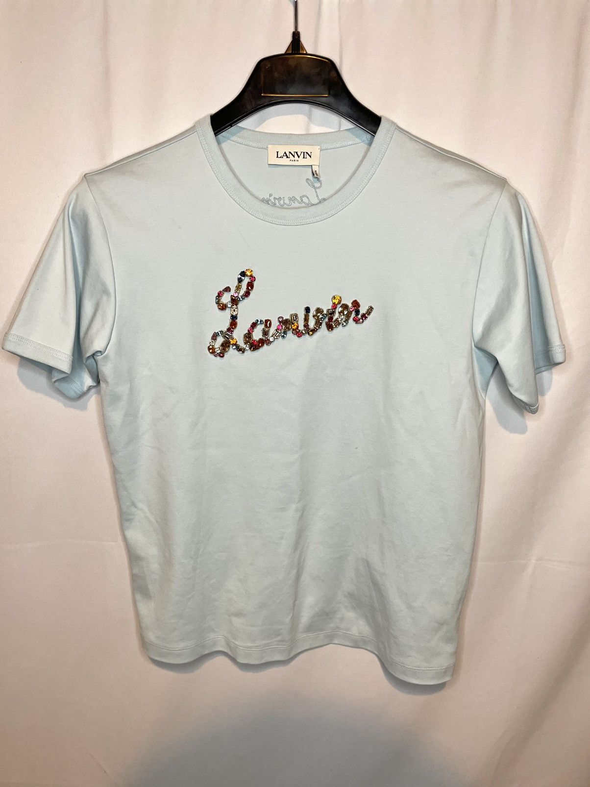 Lanvin Lanvin Crystal Logo T-Shirt Size S / US 4 / IT 40 - 1 Thumbnail