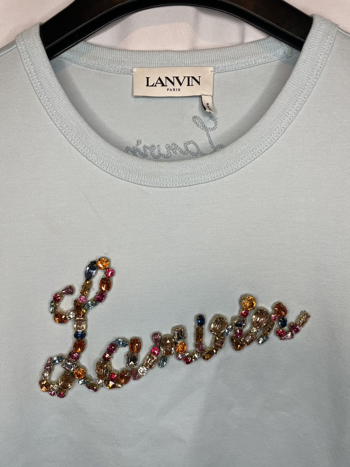Lanvin Lanvin Crystal Logo T-Shirt Size S / US 4 / IT 40 - 3 Thumbnail