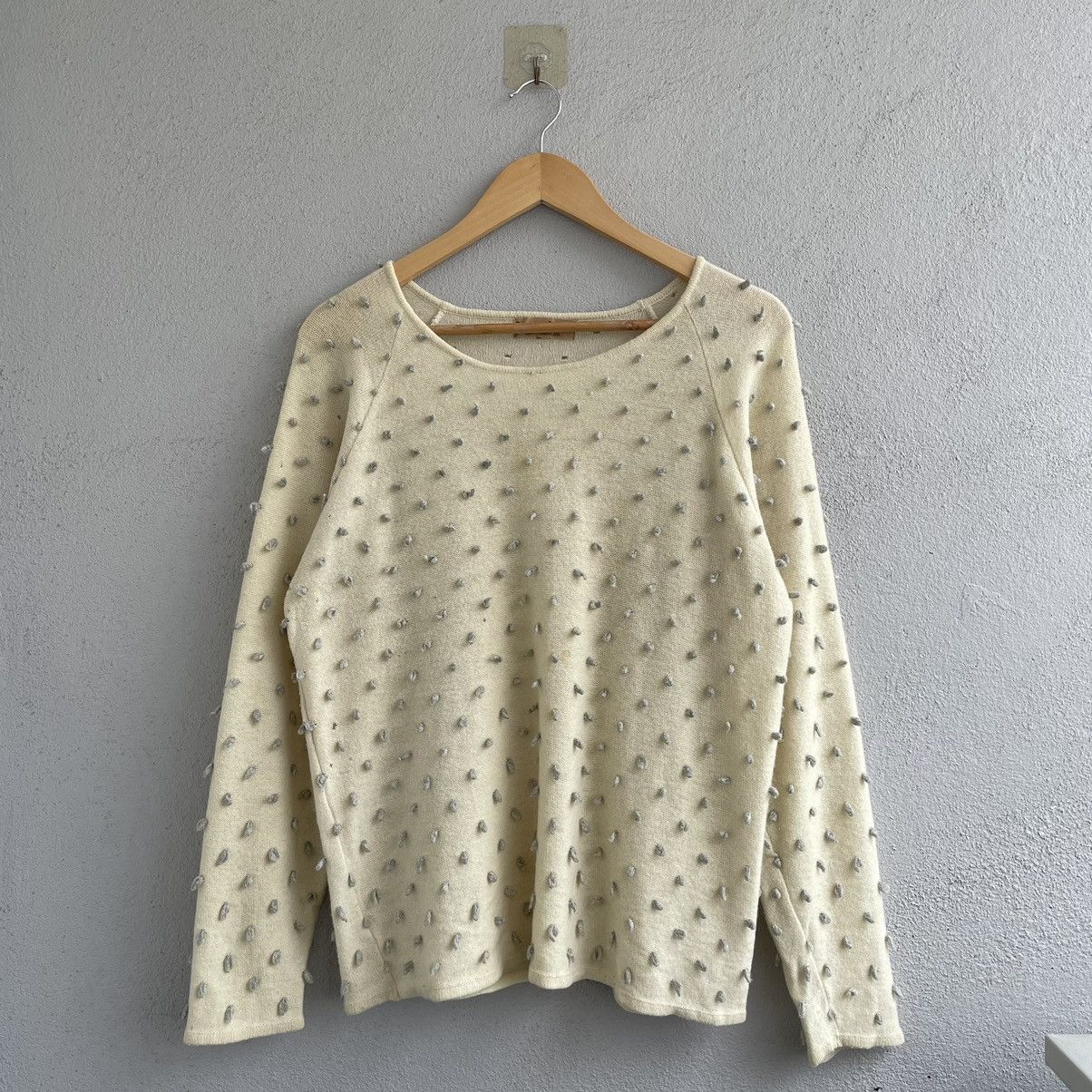 Issey Miyake Vintage 1970s Issey Miyake Polka-Dot Knit Sweater Size US M / EU 48-50 / 2 - 1 Thumbnail