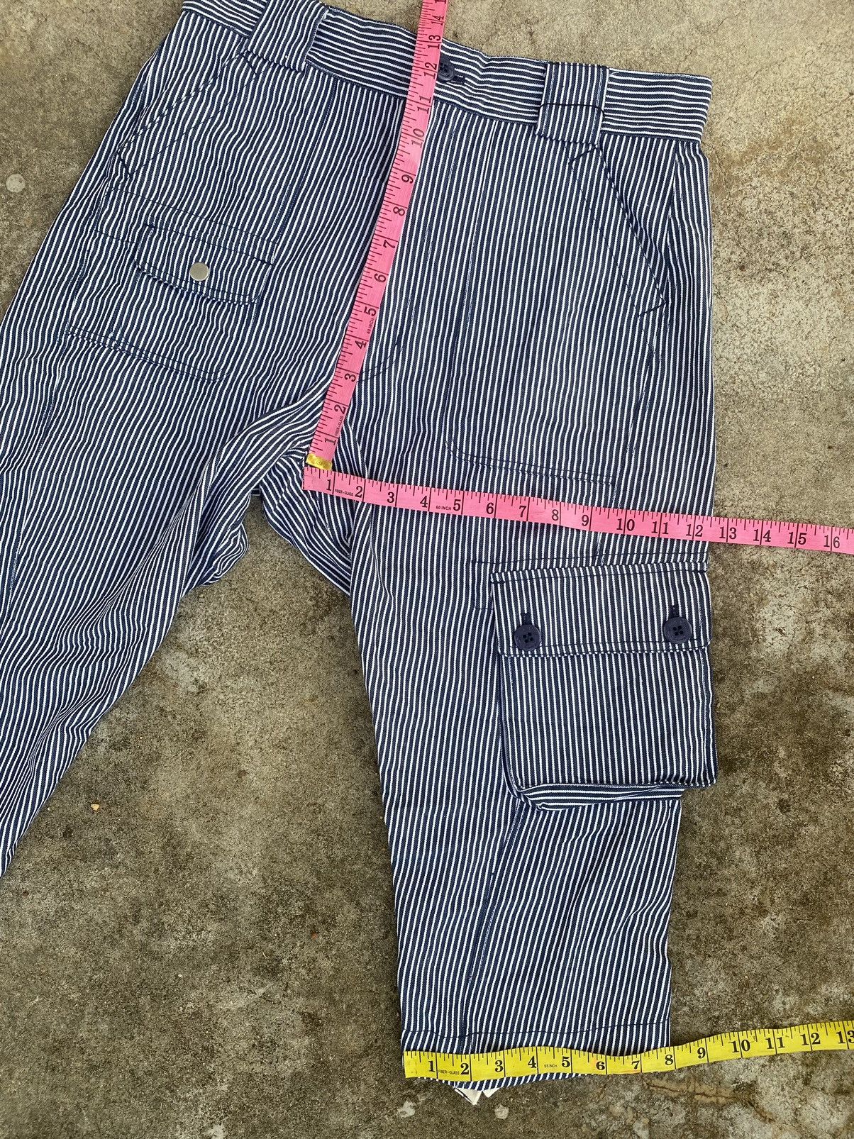 Japanese Brand Multiple Pocket Up Start Hickory Stripe Trousers Monkey Pant Size US 32 / EU 48 - 11 Thumbnail