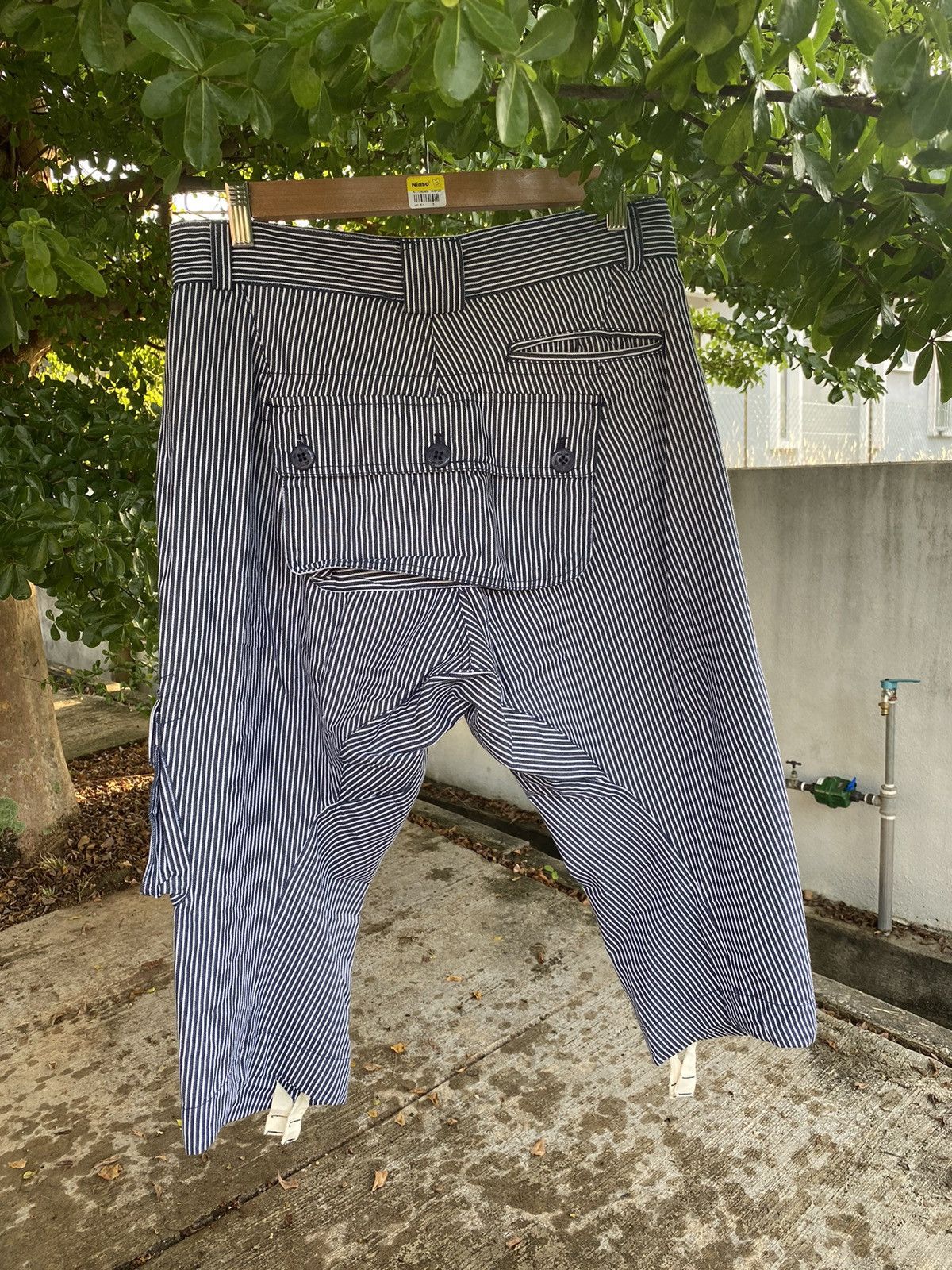 Japanese Brand Multiple Pocket Up Start Hickory Stripe Trousers Monkey Pant Size US 32 / EU 48 - 1 Thumbnail