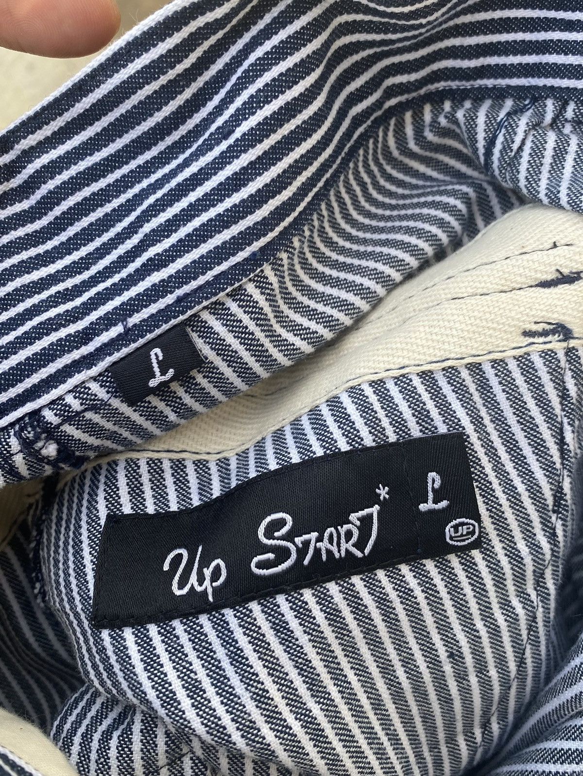 Japanese Brand Multiple Pocket Up Start Hickory Stripe Trousers Monkey Pant Size US 32 / EU 48 - 7 Thumbnail