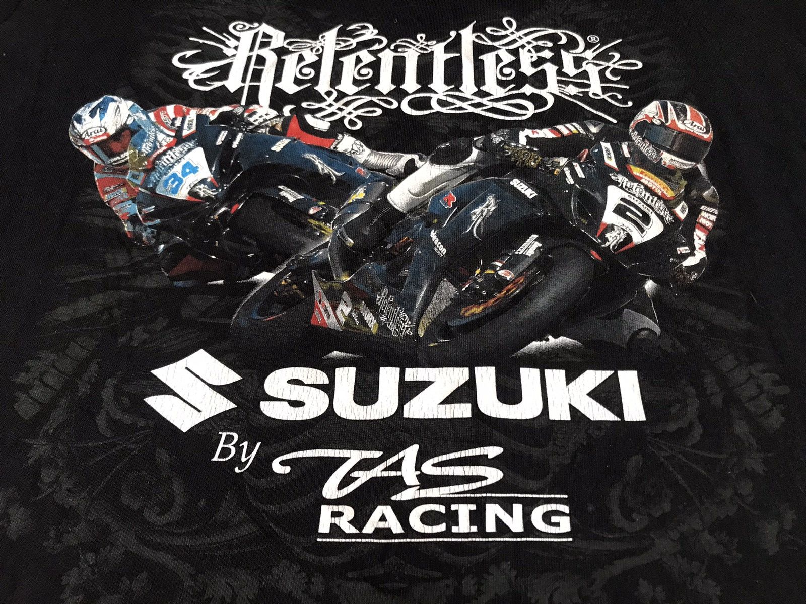 Japanese Brand Vintage Suzuki Taz Racing relentless motorcycle black shirts Size US L / EU 52-54 / 3 - 3 Thumbnail