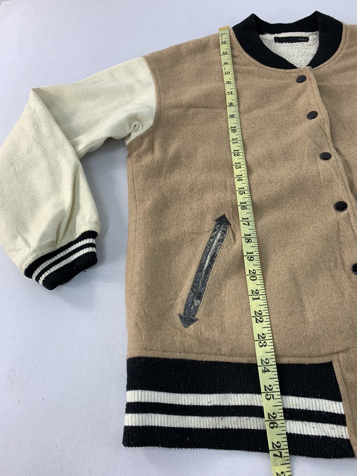 Japanese Brand Heather Varsity Jacket Wool Sleeve Snap Button Design Size US M / EU 48-50 / 2 - 11 Thumbnail