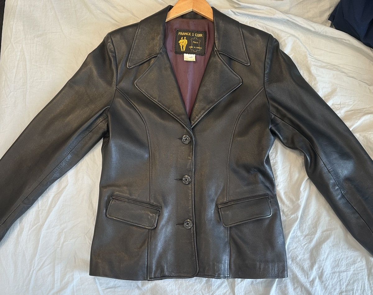 Vintage Vintage French Leather Jacket Size M / US 6-8 / IT 42-44 - 2 Thumbnail