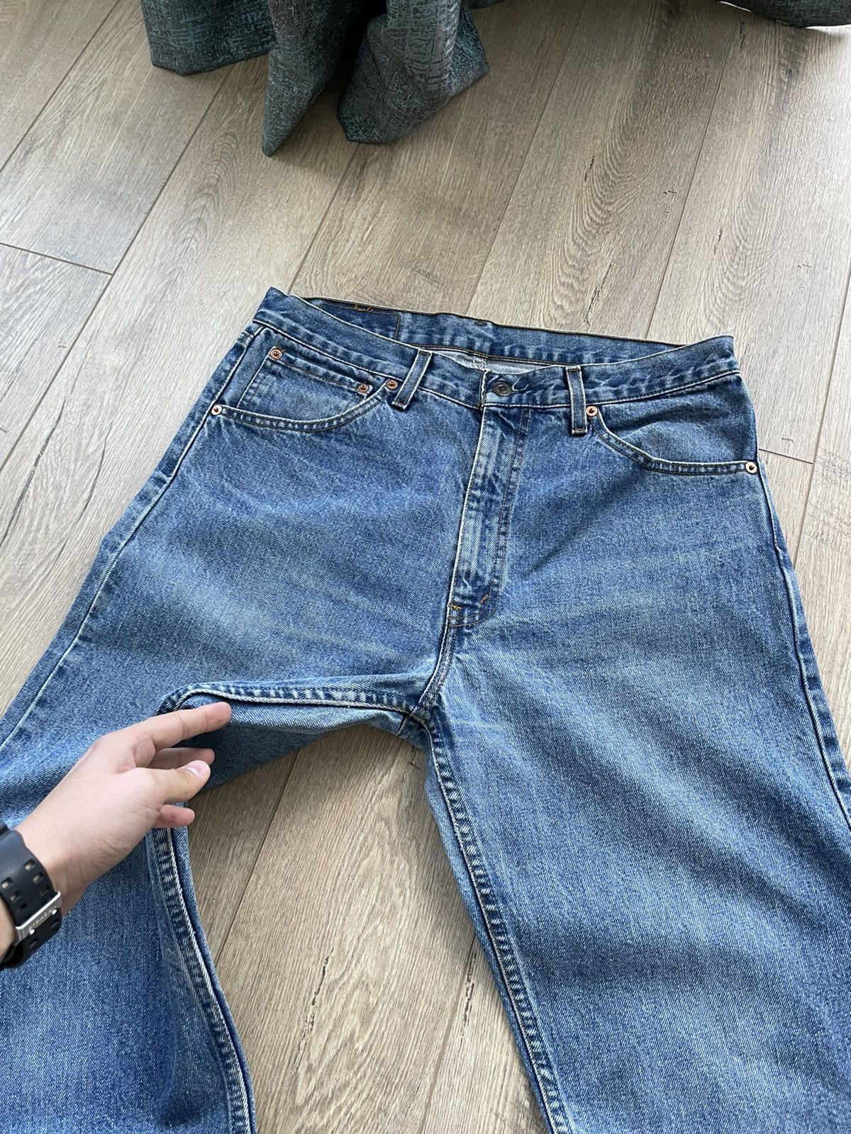 Levi's Vintage 90’s 521 Levi’s Blue Stonewashed Denim Jeans Size 34 Size US 34 / EU 50 - 7 Thumbnail