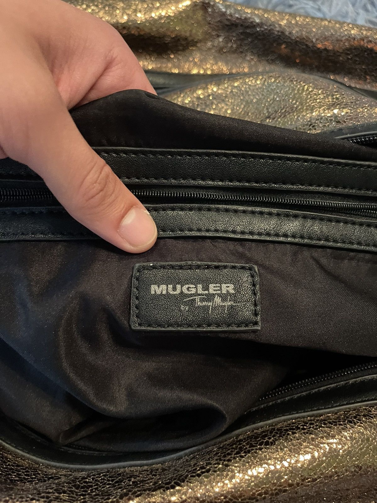Mugler × Thierry Mugler Thierry Mugler shining gold with rhinestones luxury bag Size ONE SIZE - 7 Thumbnail