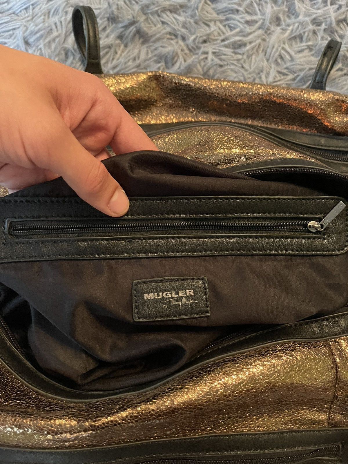 Mugler × Thierry Mugler Thierry Mugler shining gold with rhinestones luxury bag Size ONE SIZE - 6 Thumbnail