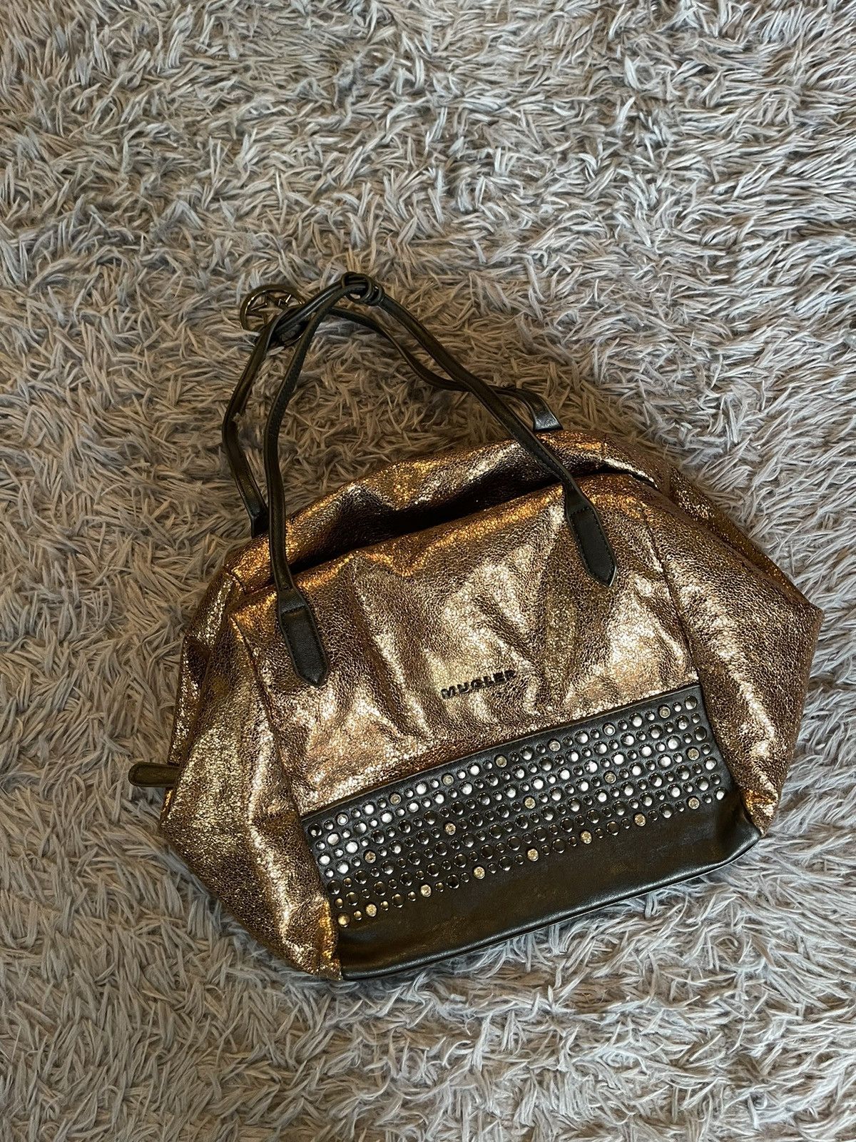 Mugler × Thierry Mugler Thierry Mugler shining gold with rhinestones luxury bag Size ONE SIZE - 13 Thumbnail