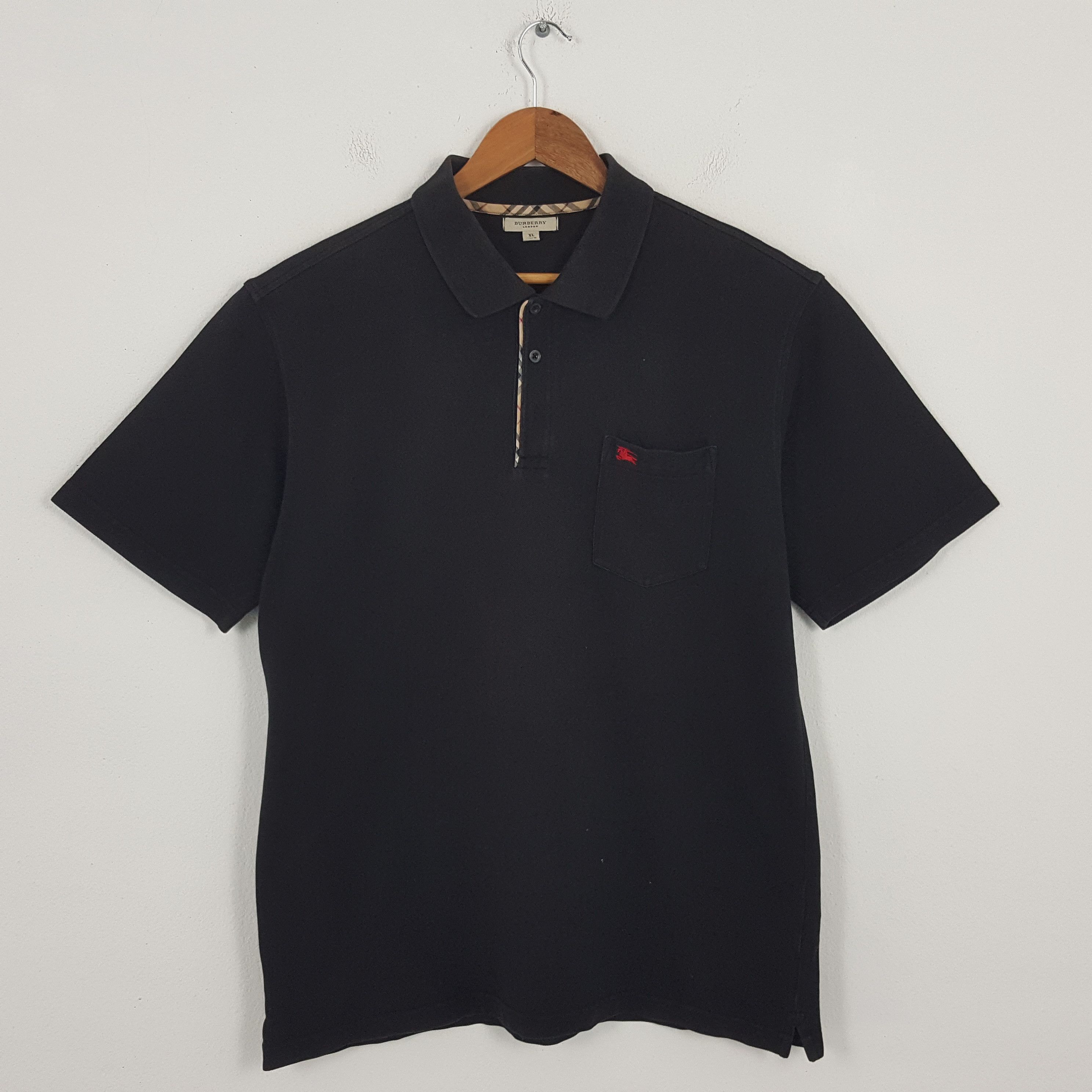 Burberry × Vintage Vintage BURBERRY Nova Check Collar Design Polo Shirt Size US XL / EU 56 / 4 - 1 Thumbnail