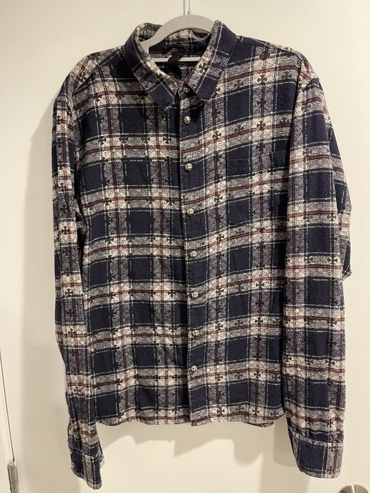 Chrome Hearts Jacquard Cross Button Up Shirt l Blue Check | Grailed