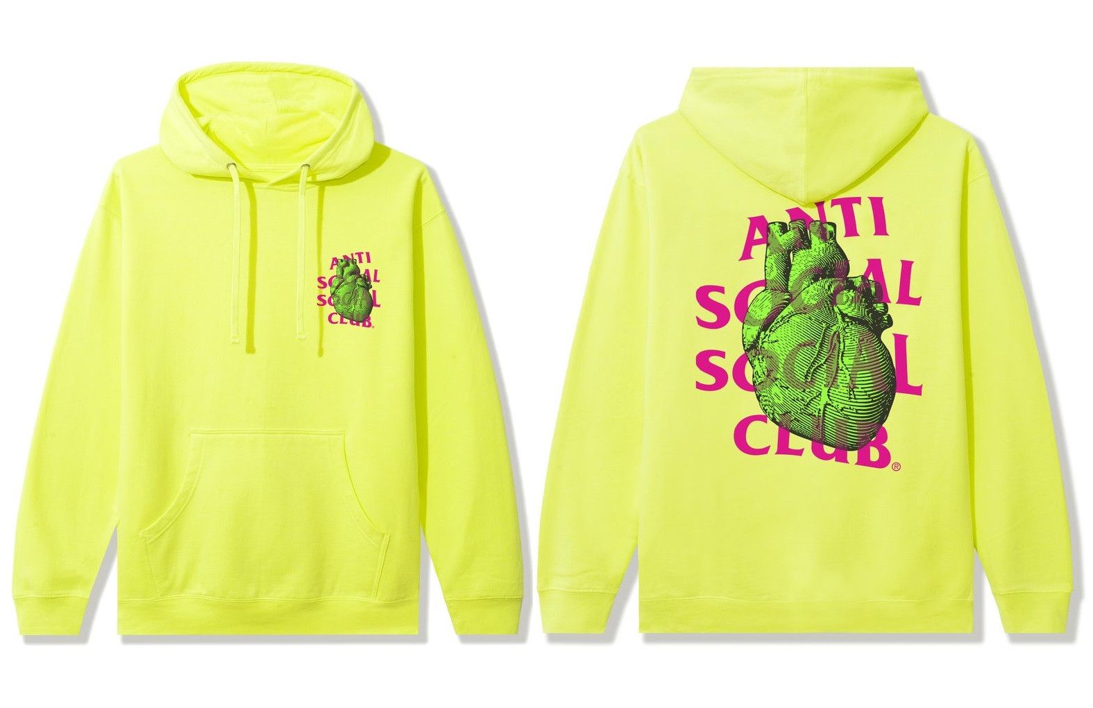 Anti Social Social Club DS AW21 ASSC Pulse Check Safety Yellow Hoodie BAPE KITH FOG Size US M / EU 48-50 / 2 - 1 Thumbnail
