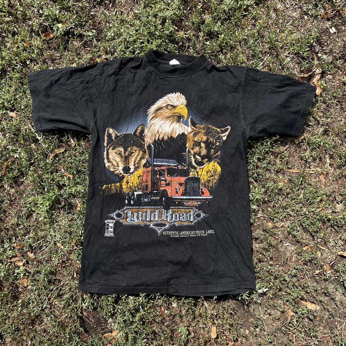 Vintage Vintage 90s Graphic Tee Eagle Motorcycle Sun Faded Relaxed M Size US M / EU 48-50 / 2 - 1 Thumbnail