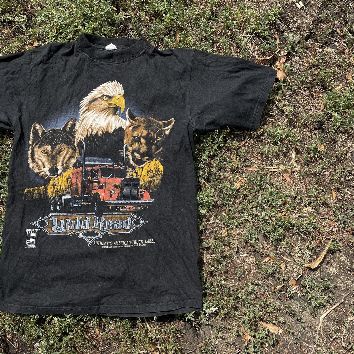 Vintage Vintage 90s Graphic Tee Eagle Motorcycle Sun Faded Relaxed M Size US M / EU 48-50 / 2 - 2 Thumbnail