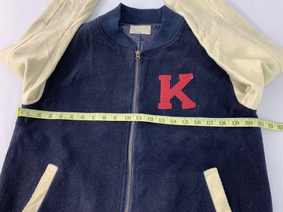 Other Olive des Olive Fleece Varsity Jacket Zip Up Wool Design Size US M / EU 48-50 / 2 - 12 Thumbnail