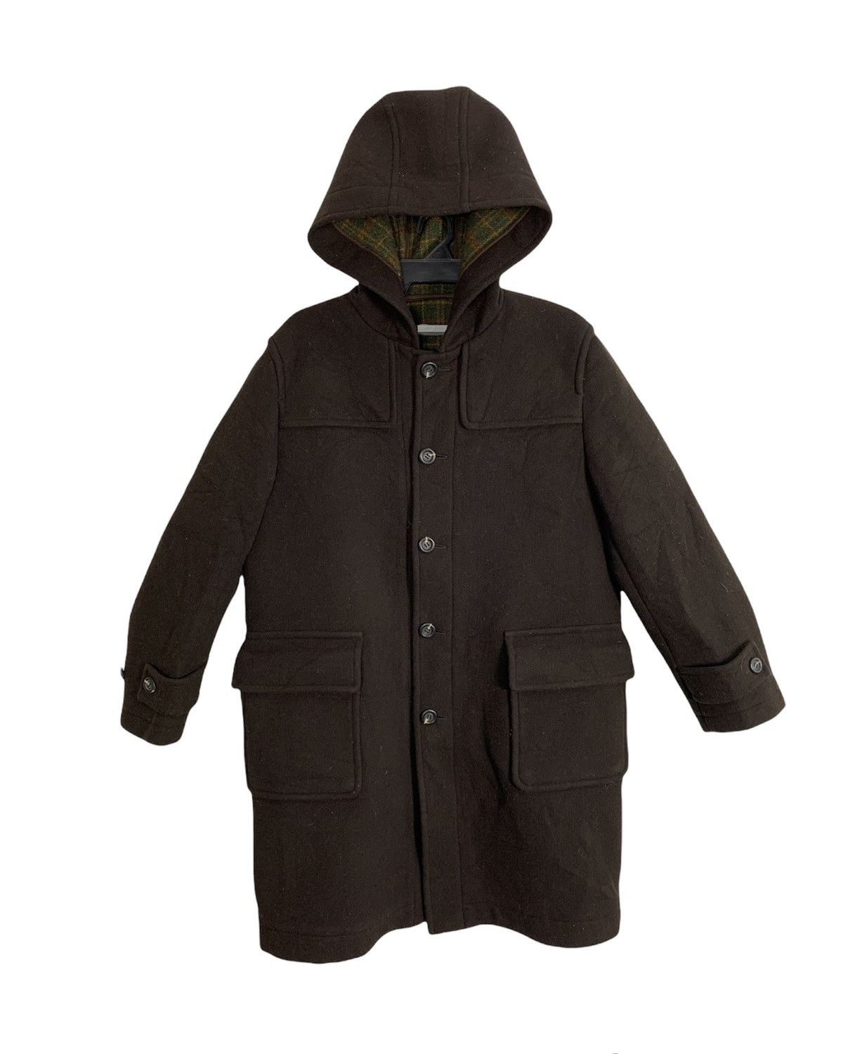 Japanese Brand Vintage Jun Men Wool Coat Duffel Button Up Size US L / EU 52-54 / 3 - 1 Thumbnail