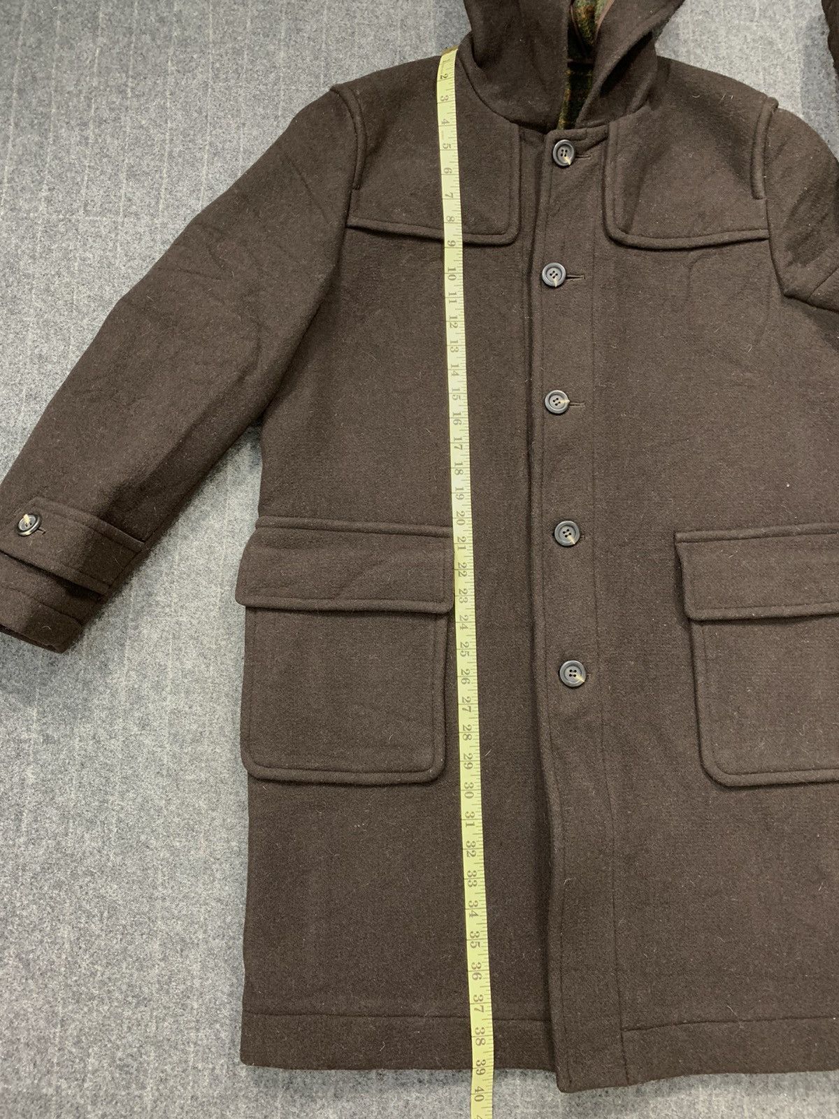 Japanese Brand Vintage Jun Men Wool Coat Duffel Button Up Size US L / EU 52-54 / 3 - 10 Thumbnail