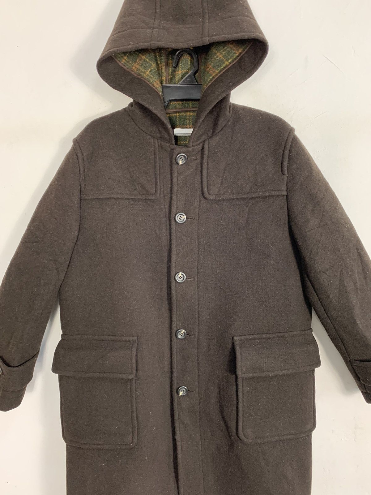 Japanese Brand Vintage Jun Men Wool Coat Duffel Button Up Size US L / EU 52-54 / 3 - 3 Thumbnail