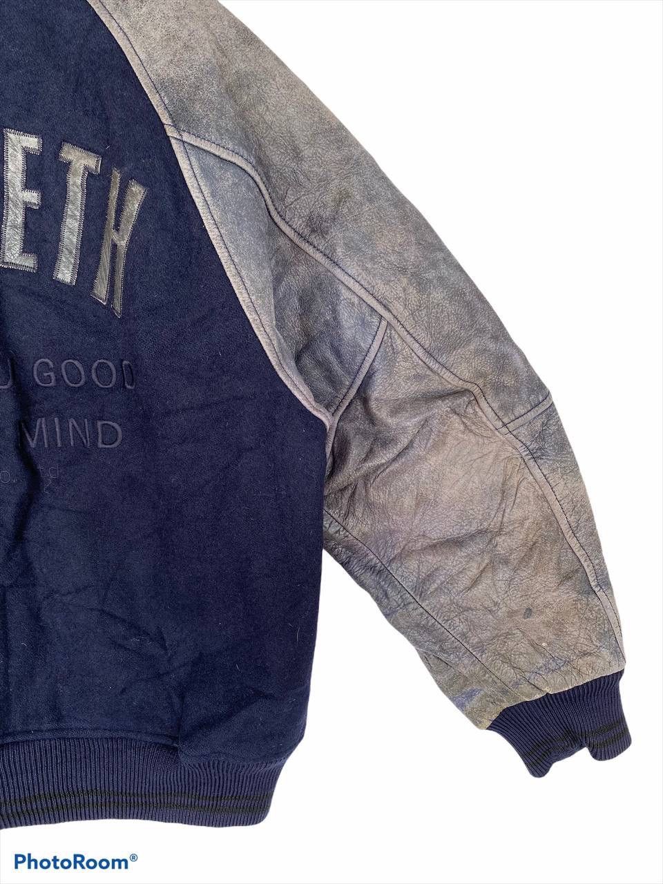 Vintage 80s Macbeth Leather Varsity Stadium Jacket