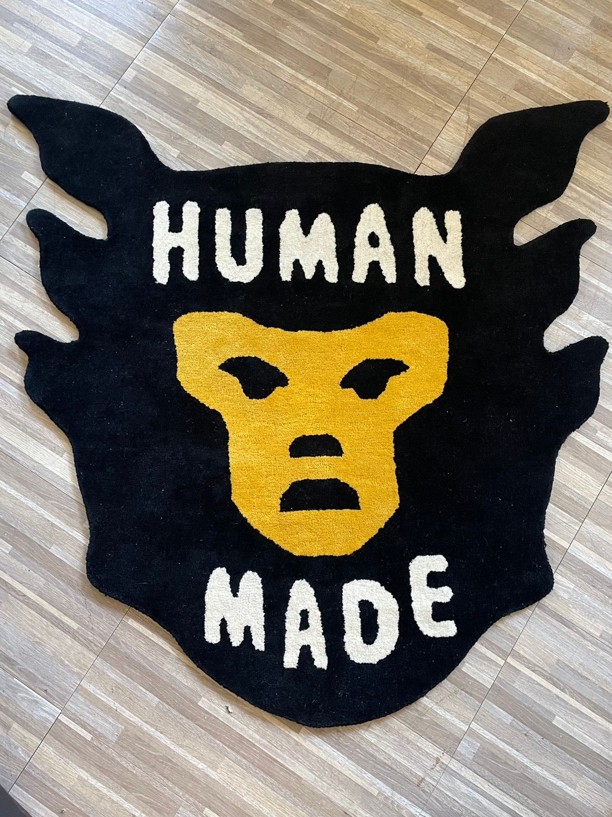 Pre-owned Human Made Storm Cowboy Big Face Logo Rug In Black